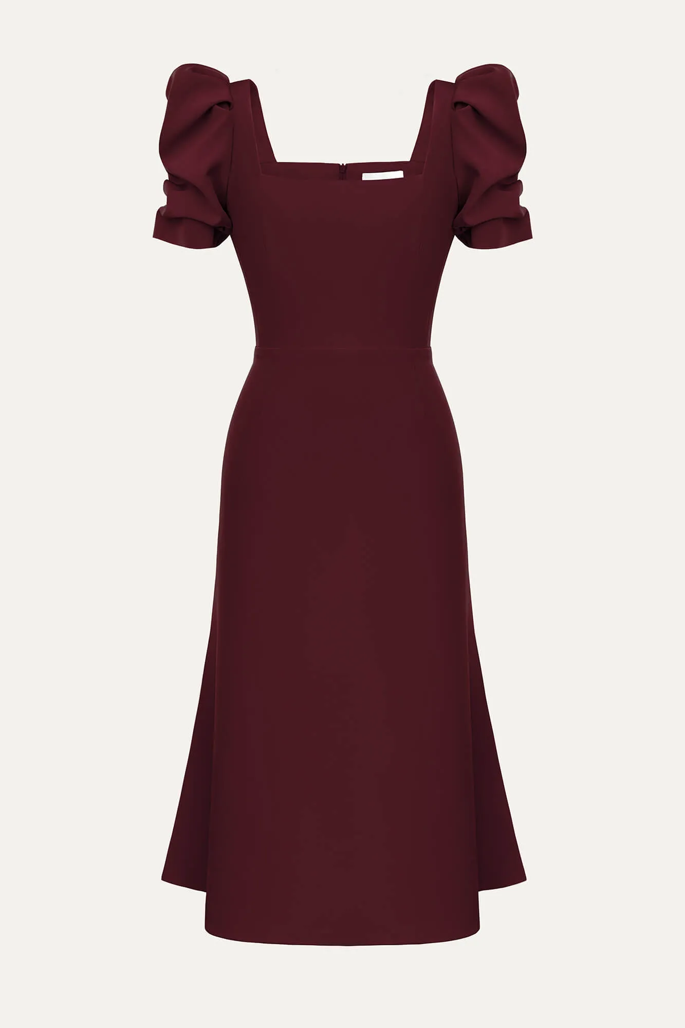 Godet Silhouette Square Neck Midi Dress