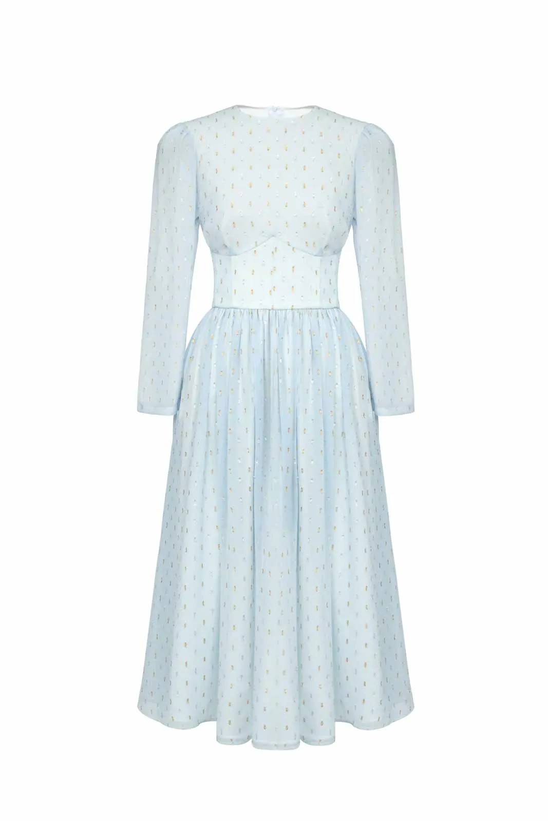 Long Sleeve Chiffon Midi Dress