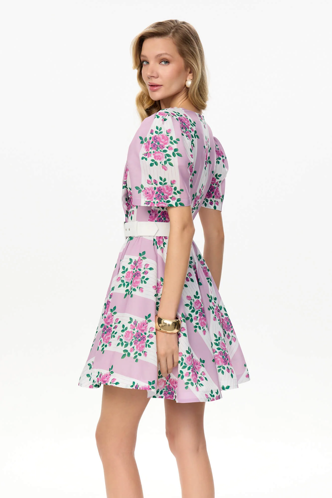Short Sleeve Mini Dress With Sun Skirt