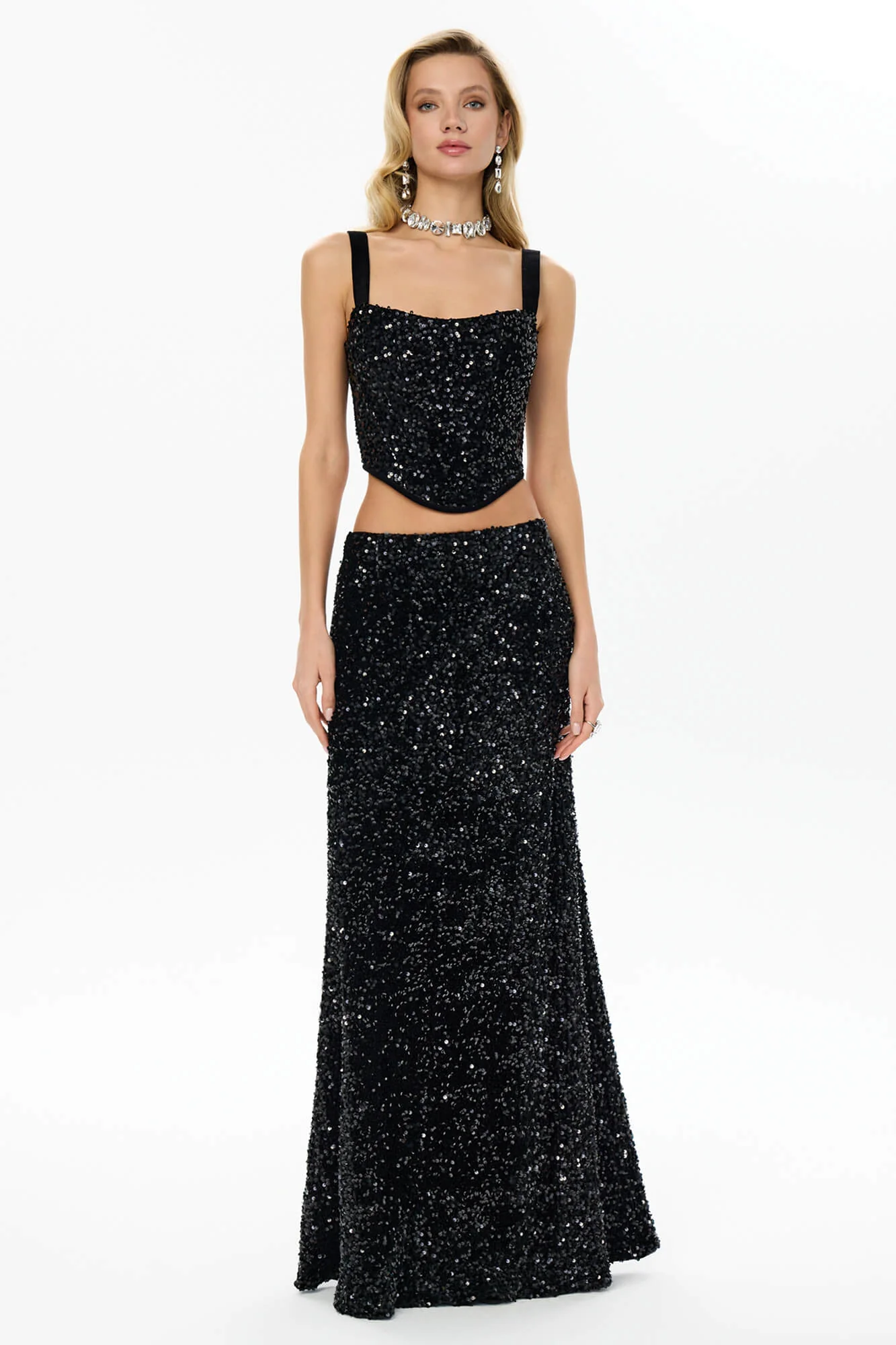 Sequin Maxi Skirt