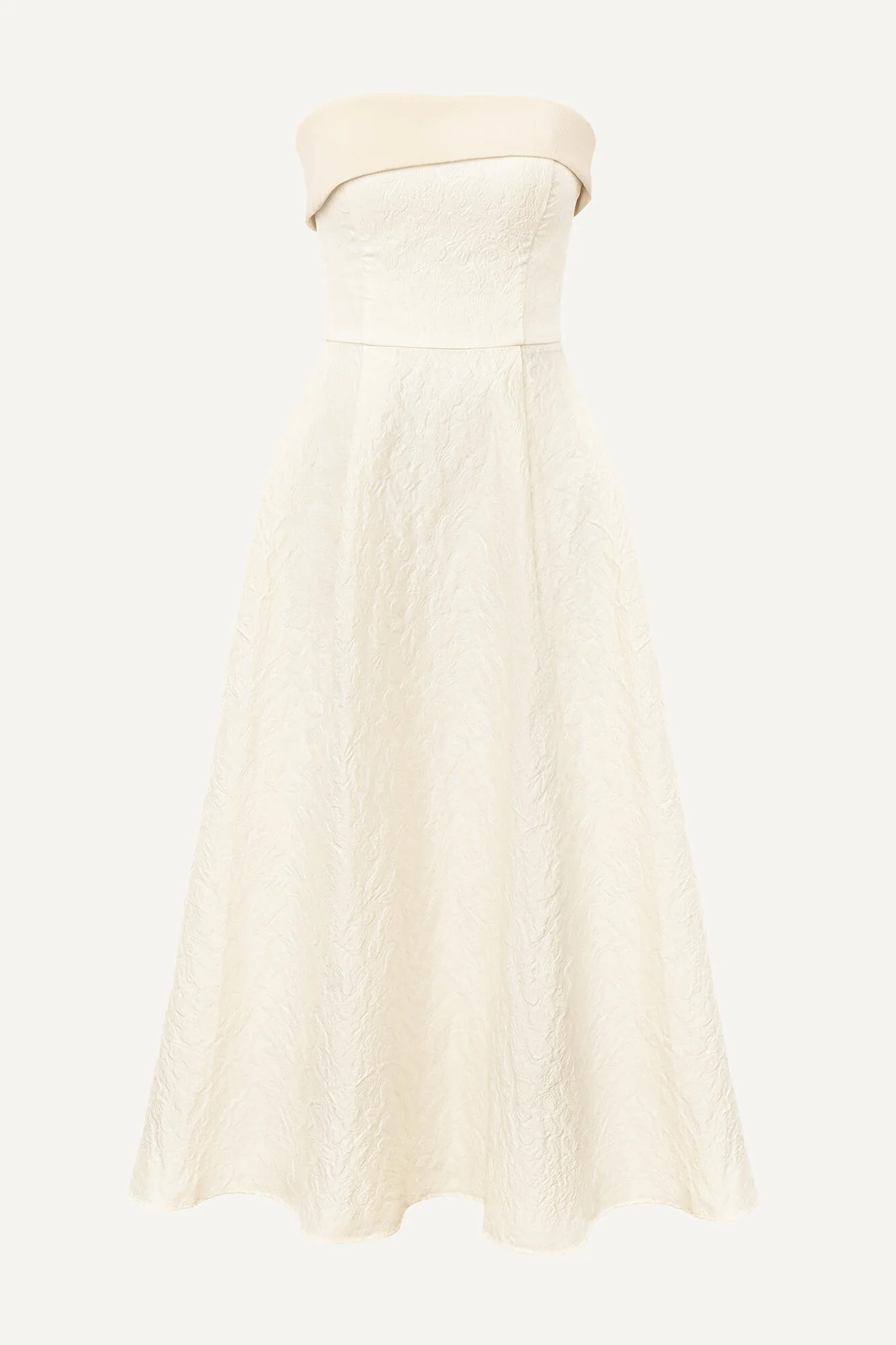 Jacquard Midi Dress with Satin Turn-up
