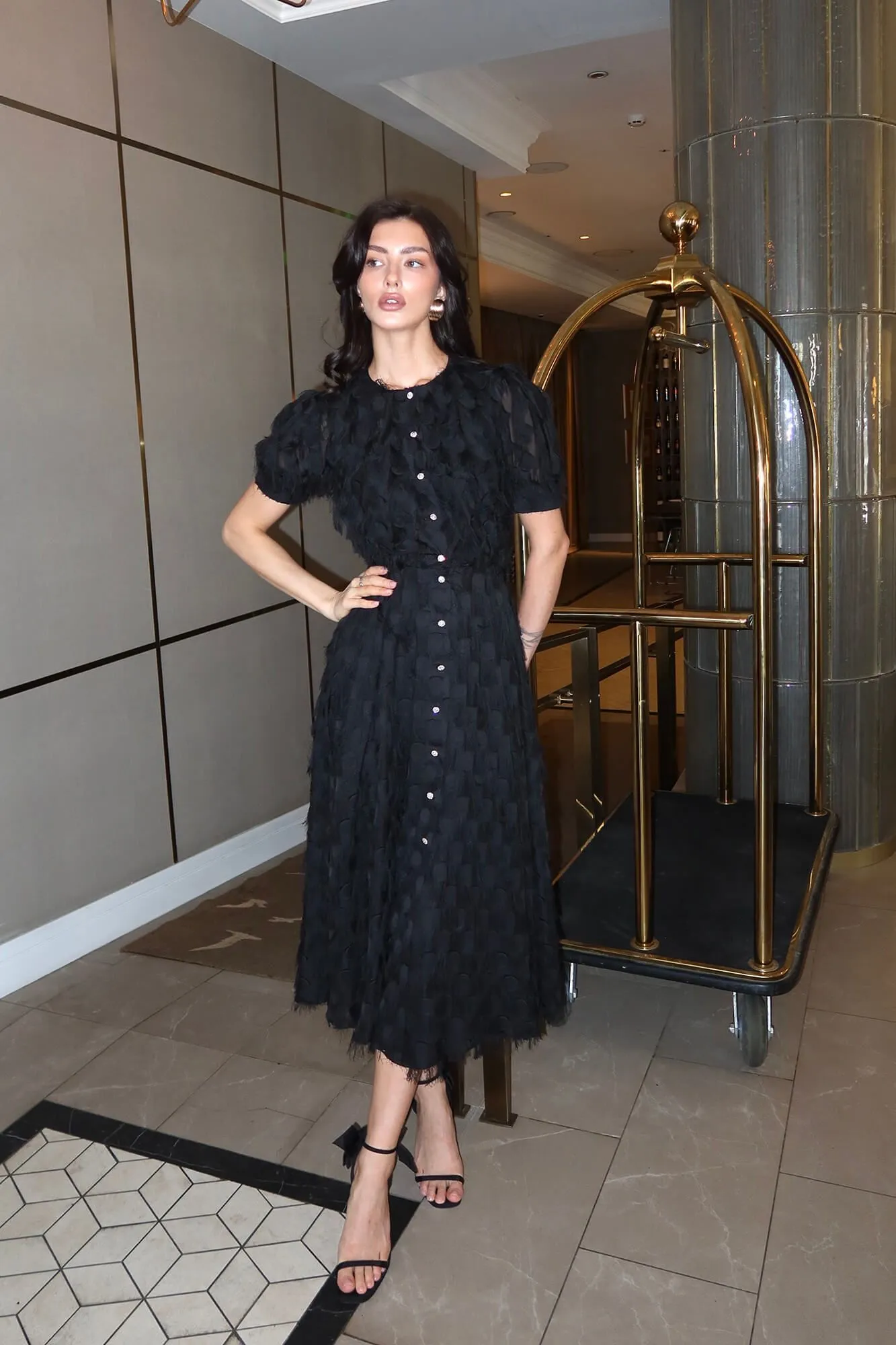 Midi Length Dress With Buttons