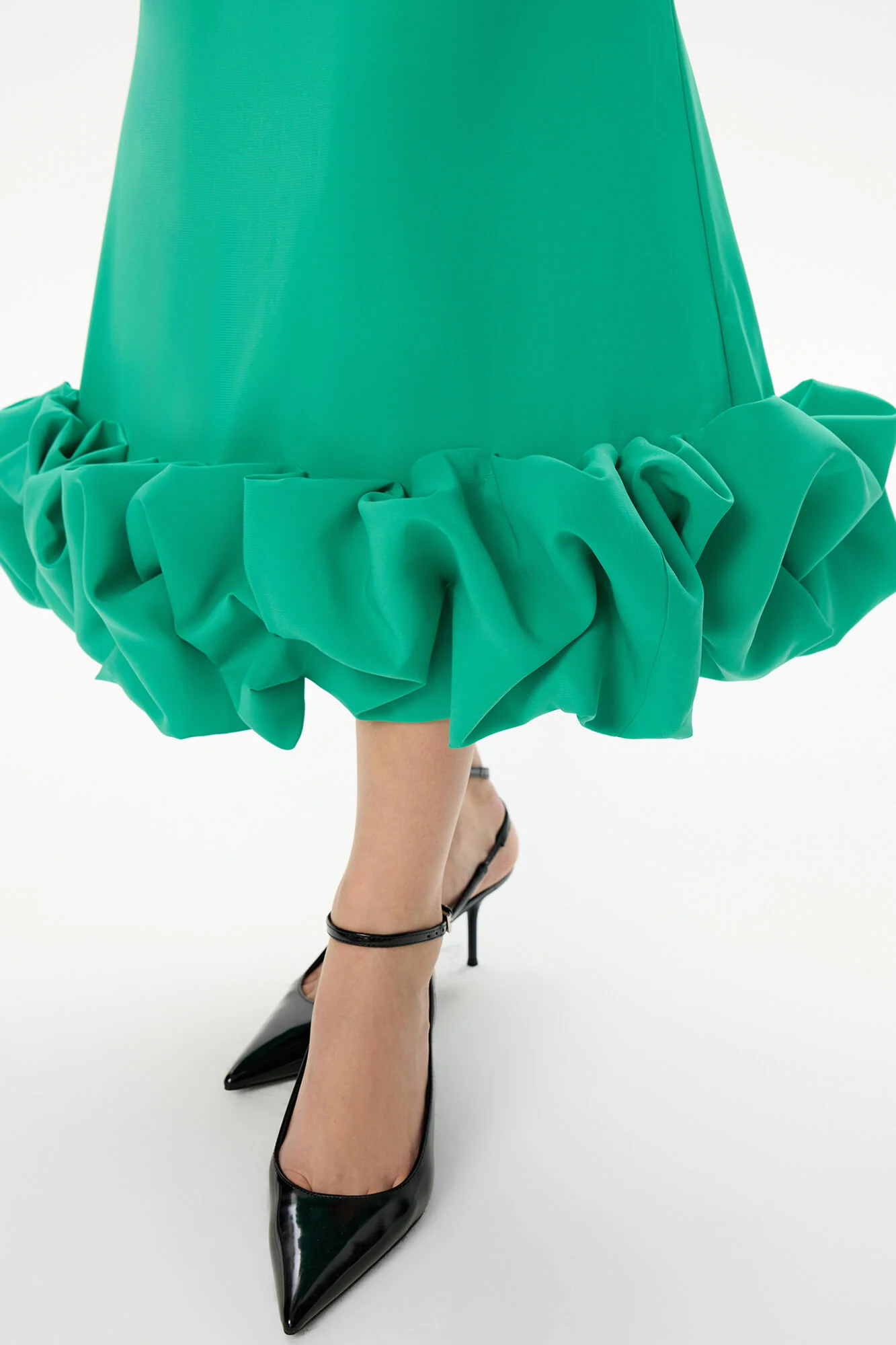 Draped Bodice Bottom Flounced Bustier Dress