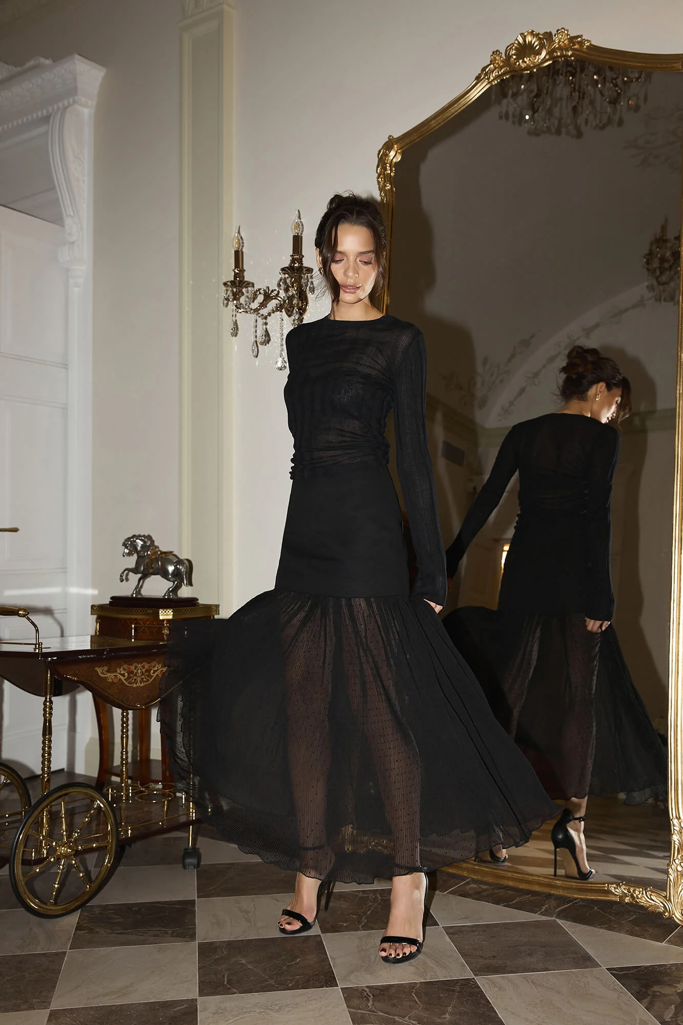 Pleated Midi Skirt