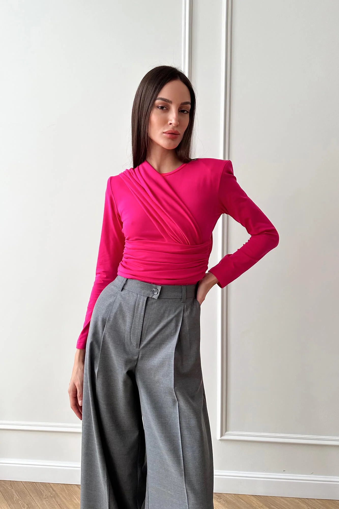 Drapped Knitted Bodysuit