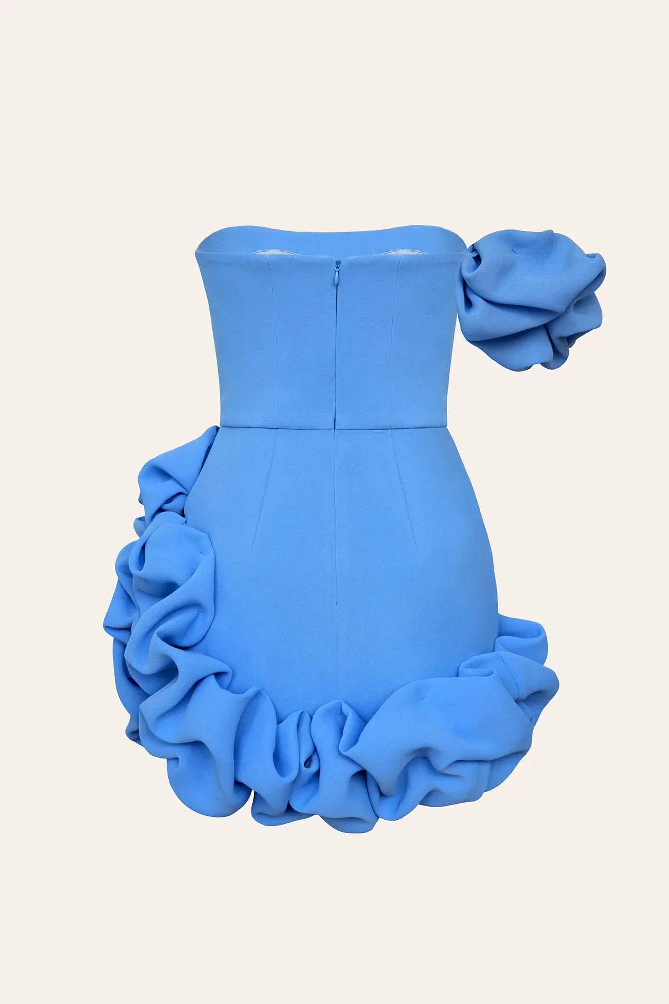 Flounced Bottom One Shoulder Bustier Dress