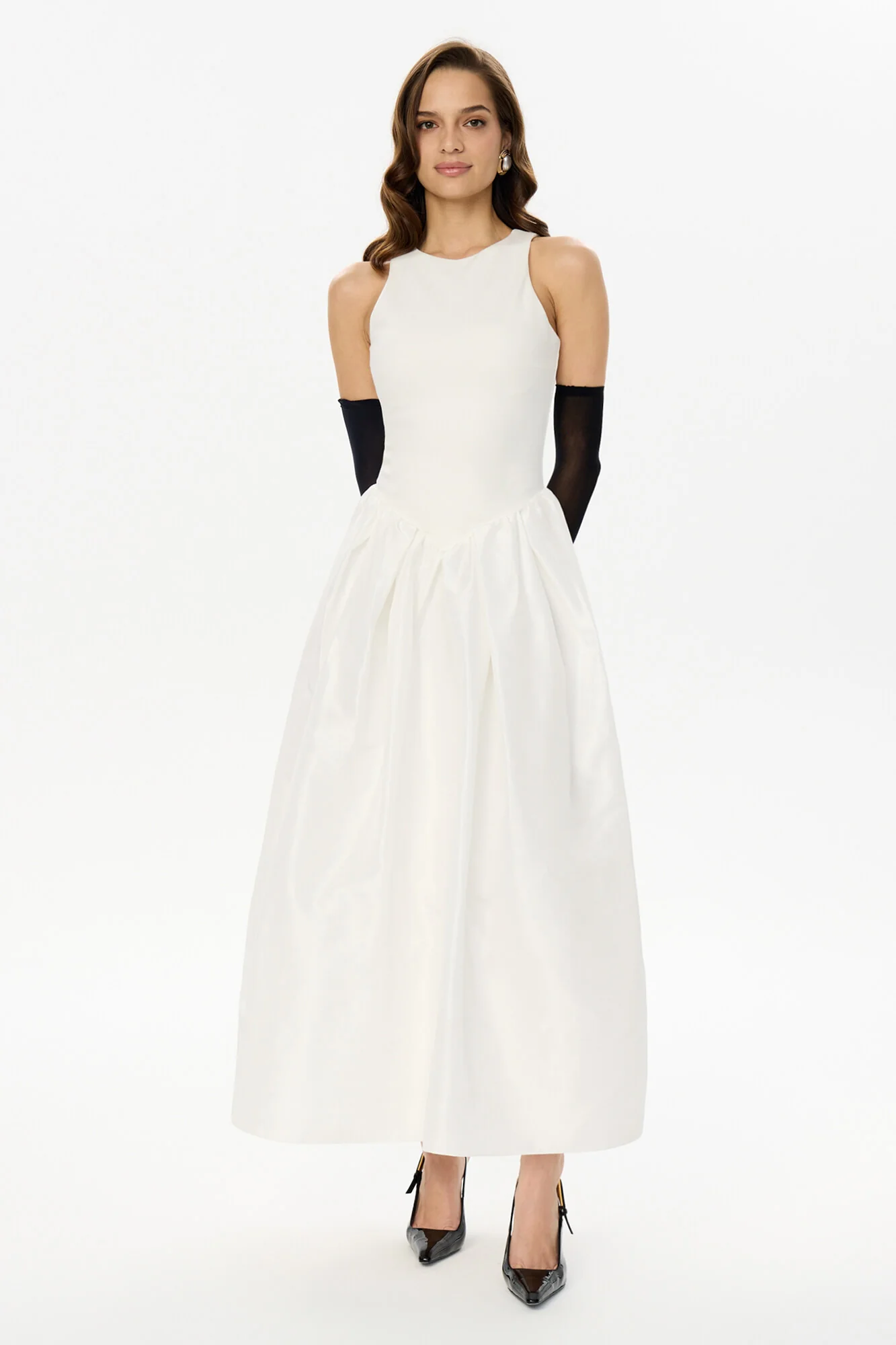 Midi Dress With Puffy Skirt