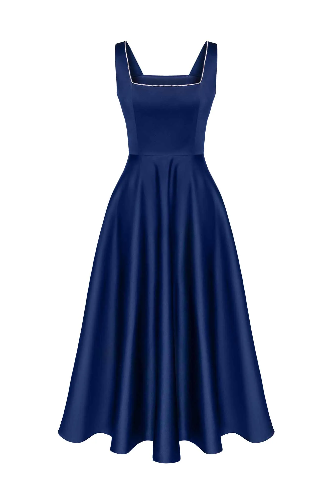 Strap Decorated Bodice Midi Dress