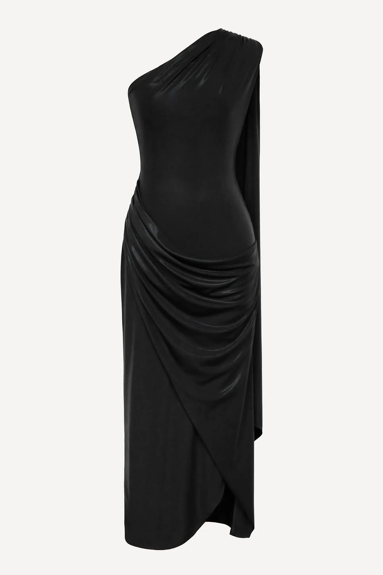 Jersey Midi Dress With Train