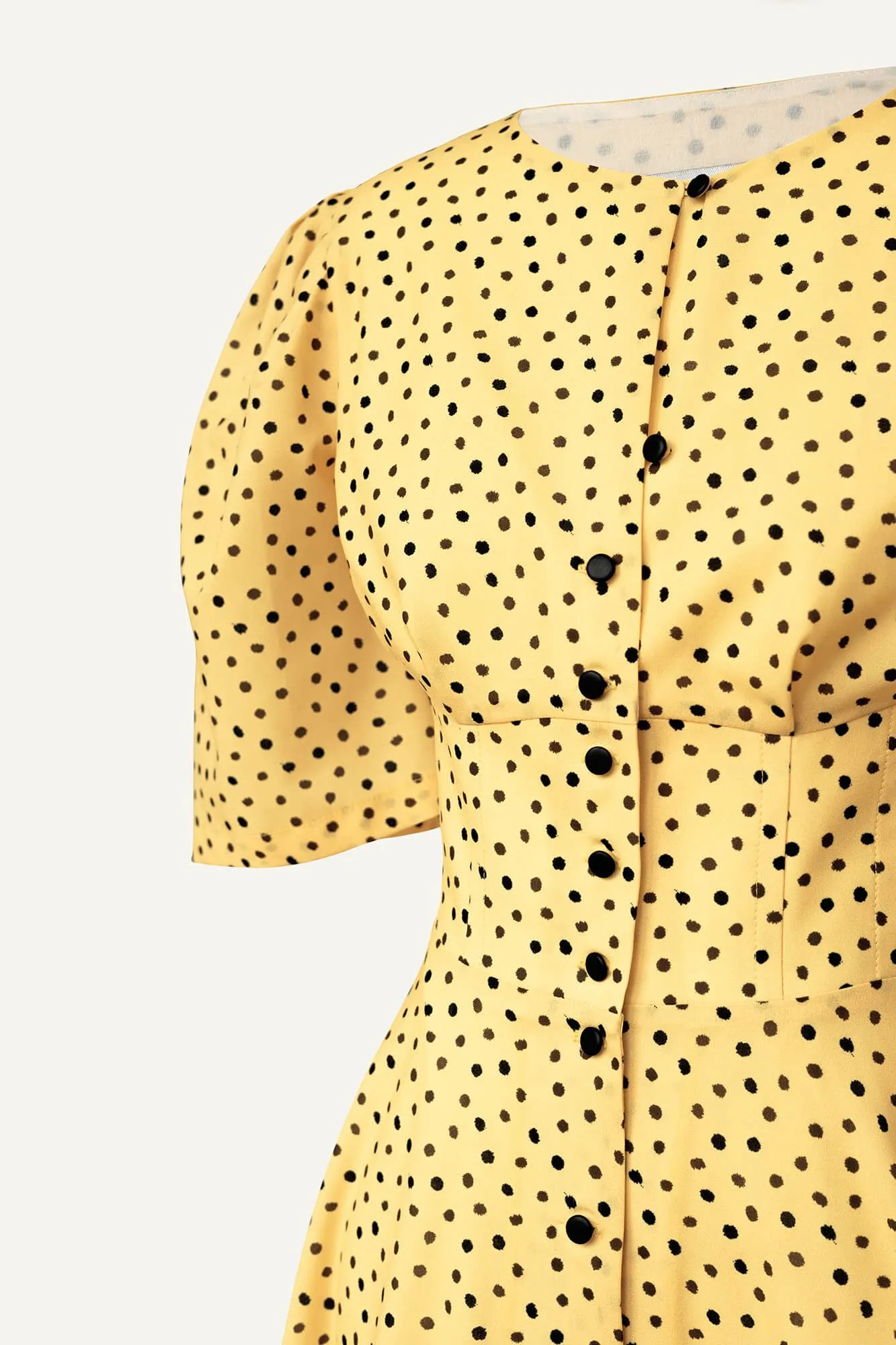 Short Sleeve Buttoned Midi Dress