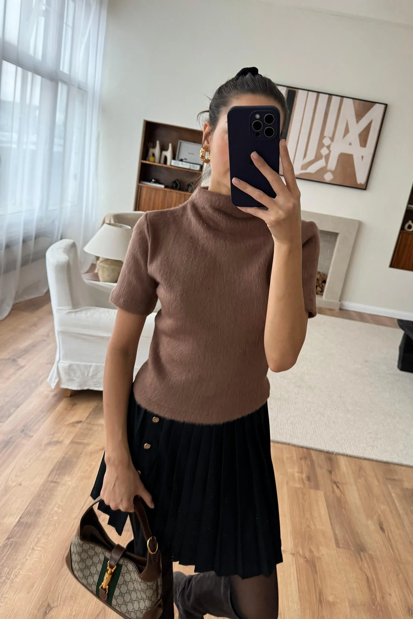 Pleated Mini Skirt
