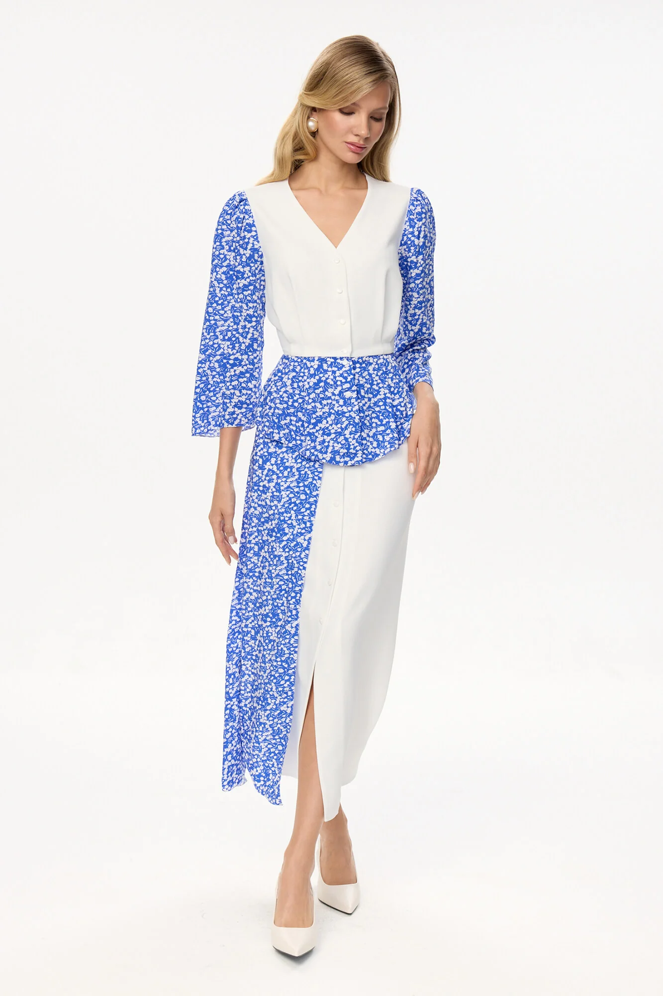 Button Midi Skirt