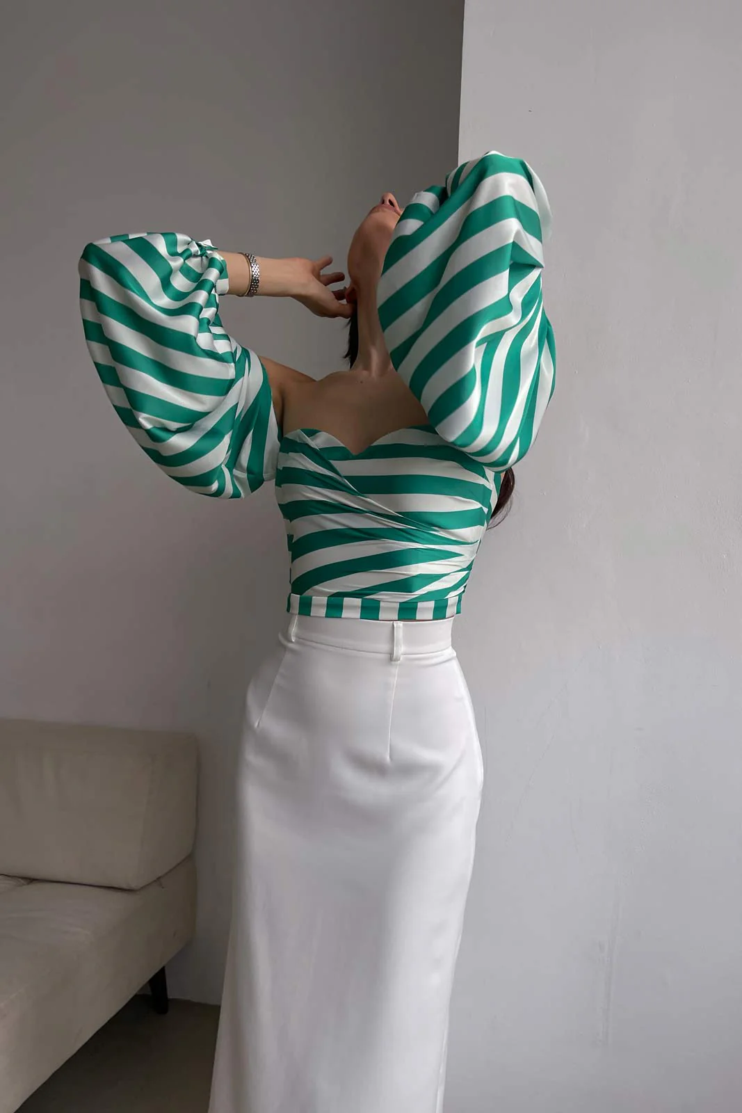 Striped Bustier Crop Top