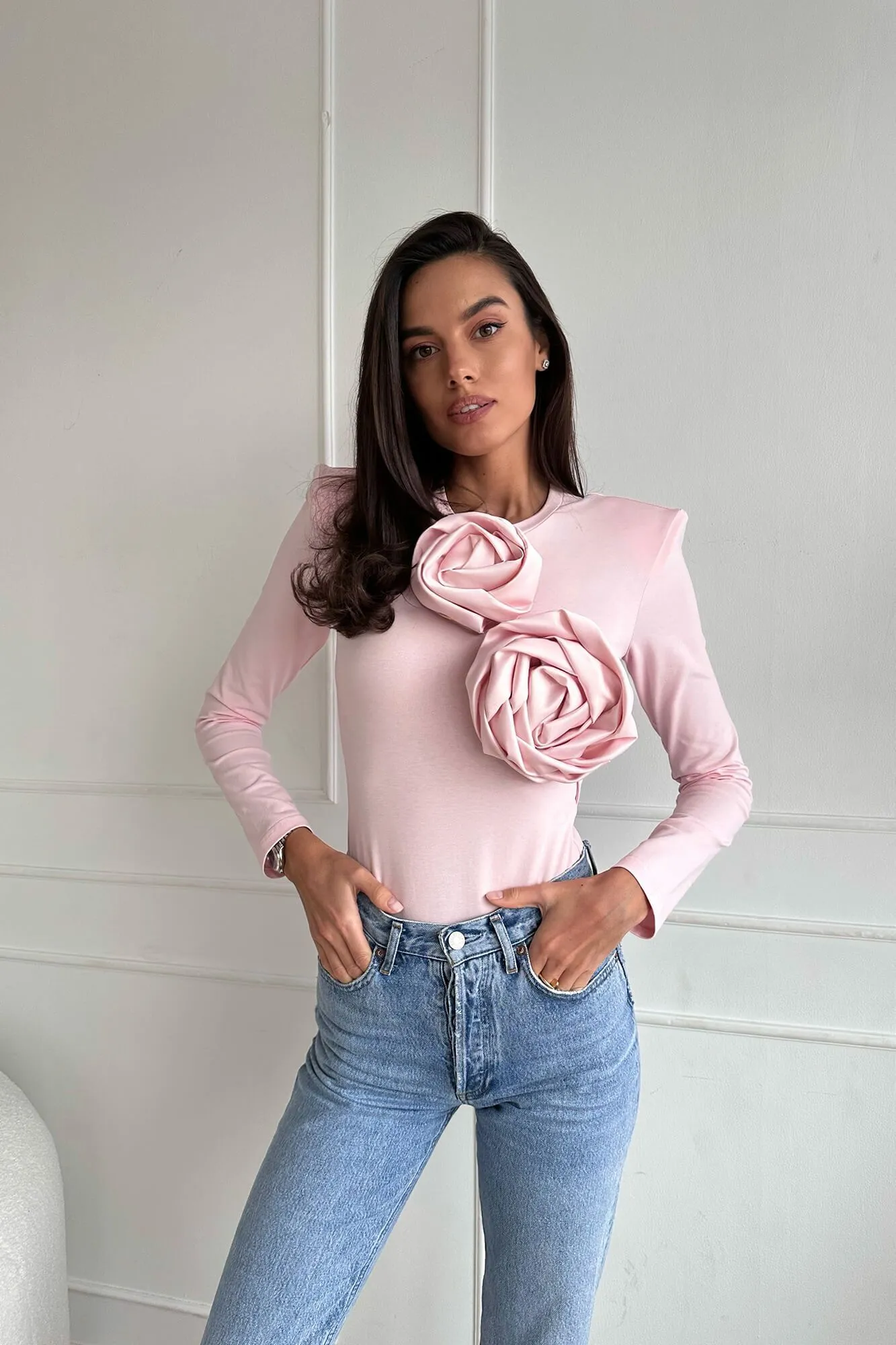 Rose Detail Knitted bodysuit