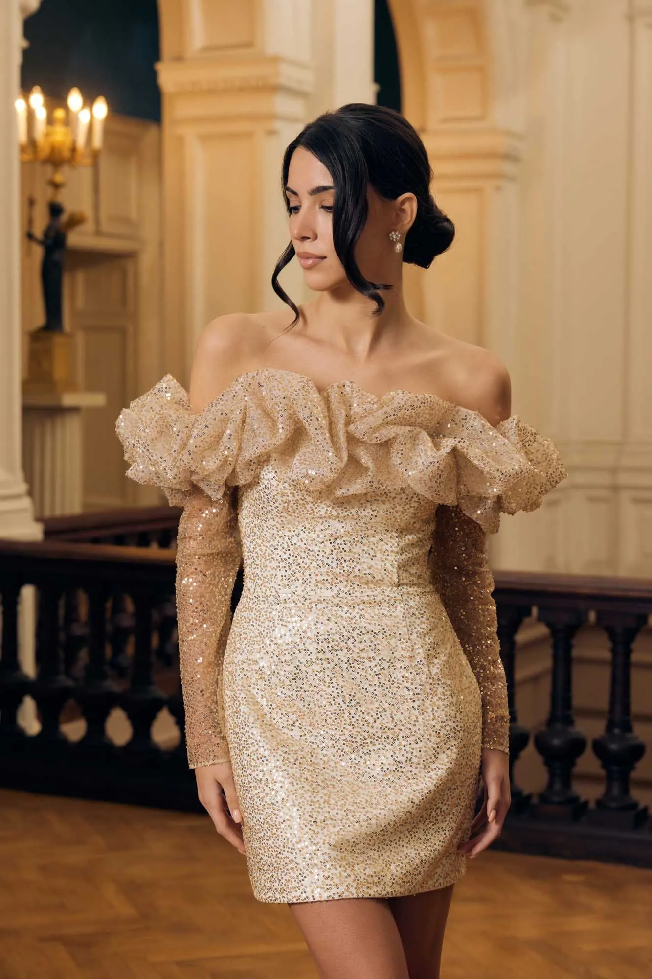 Meringue Long Sleeve Mini Dress