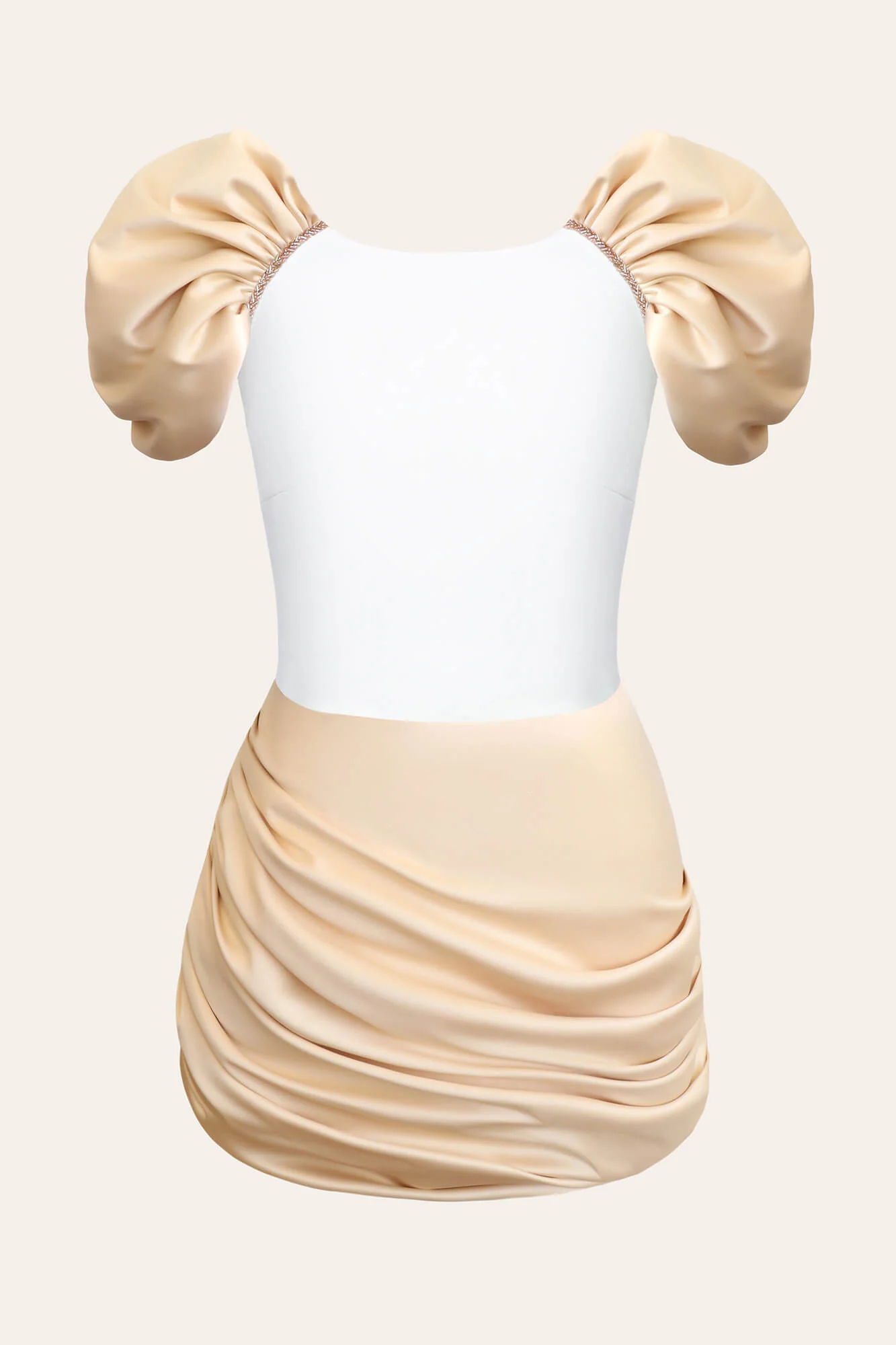 Draped Skirt Mini Dress with Sleeves