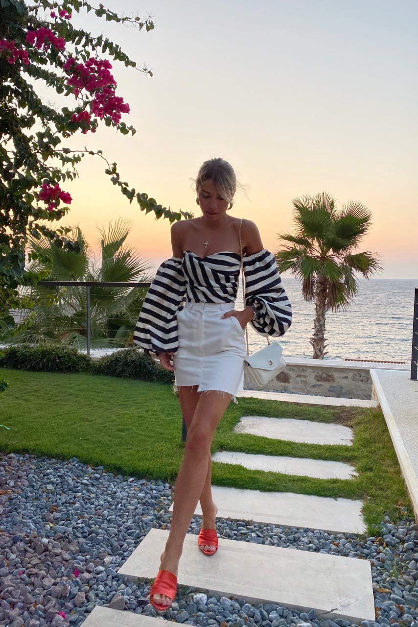 Striped Bustier Crop Top