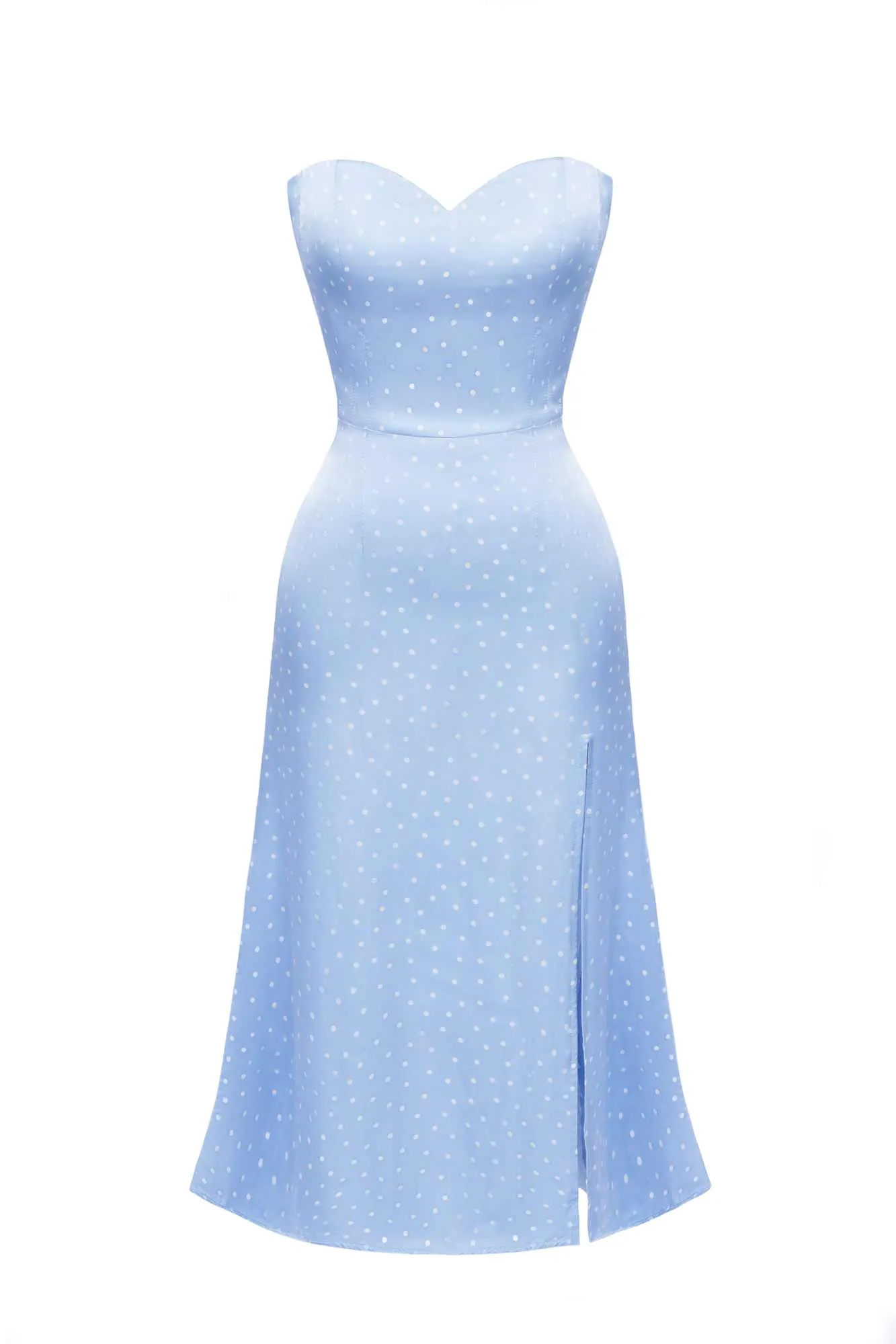 Viscose Slit Corset Midi Dress