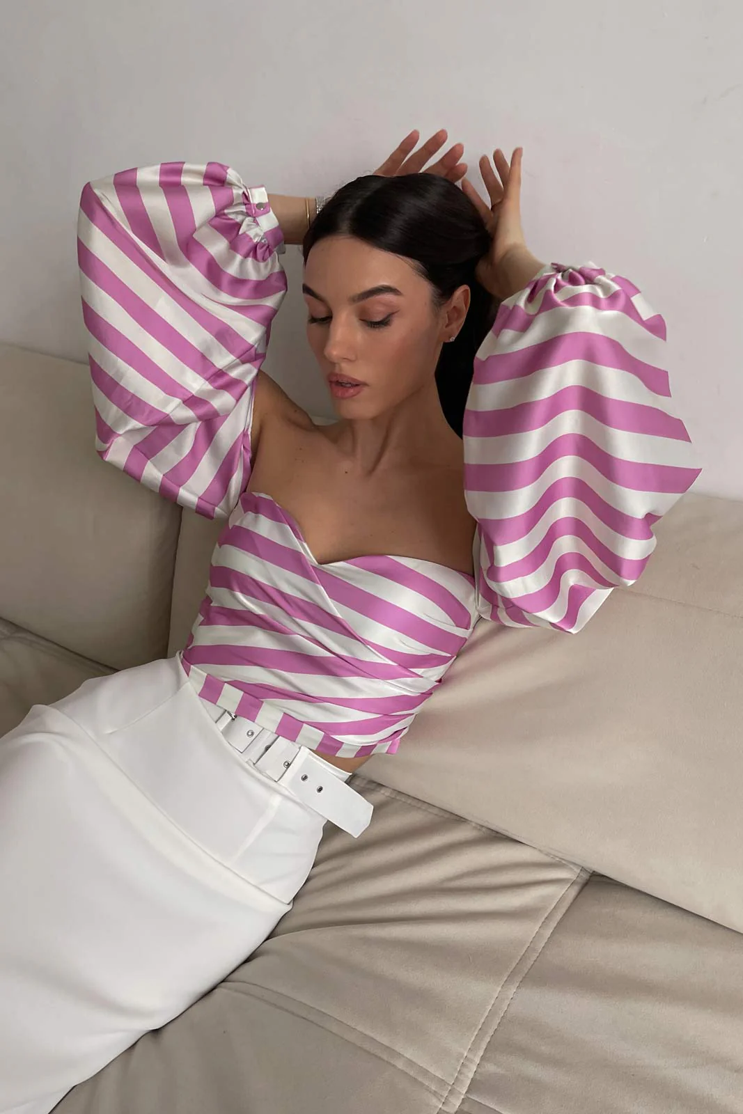 Striped Bustier Crop Top