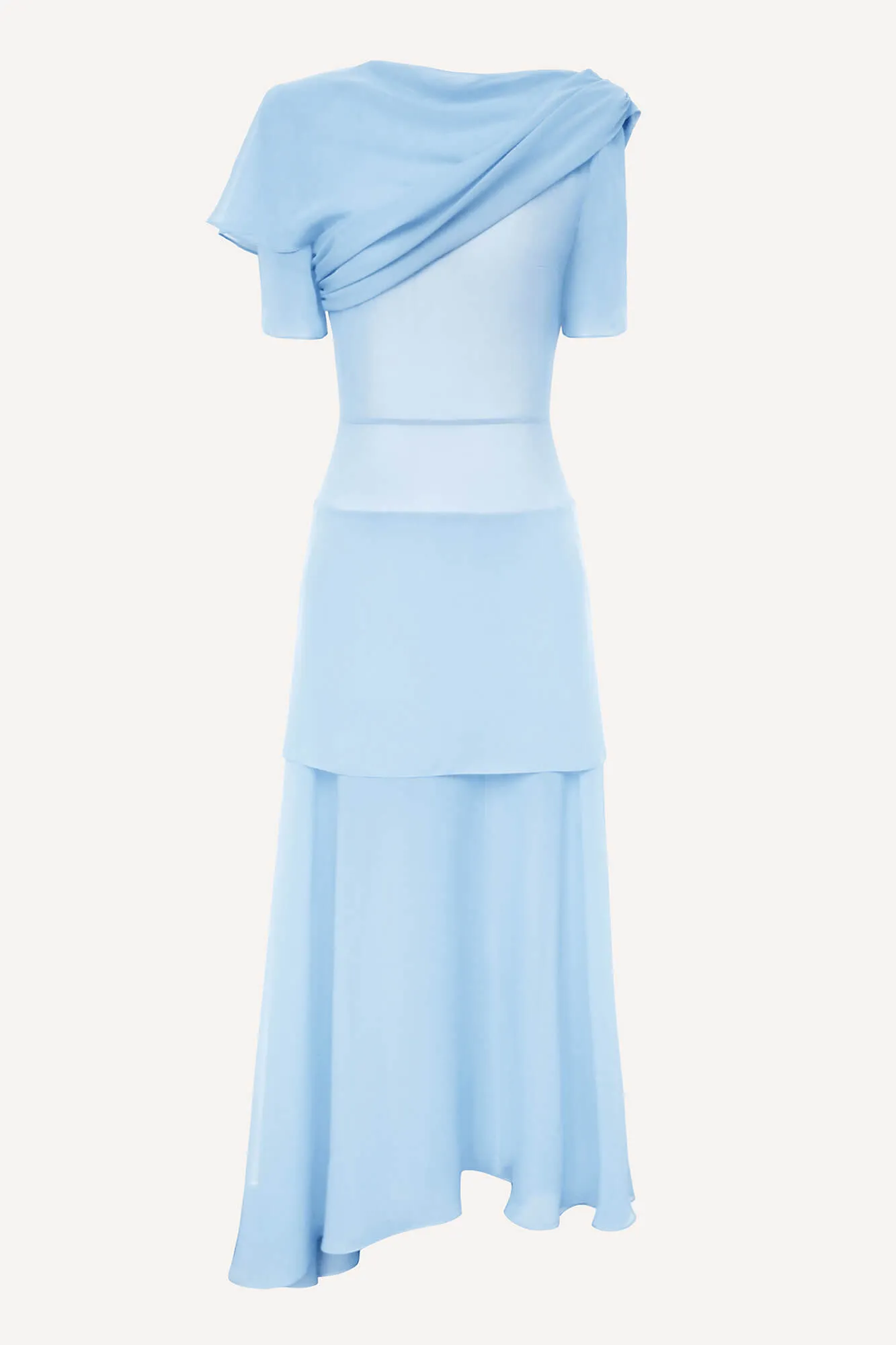 Chiffon Asymmetrical Midi Dress