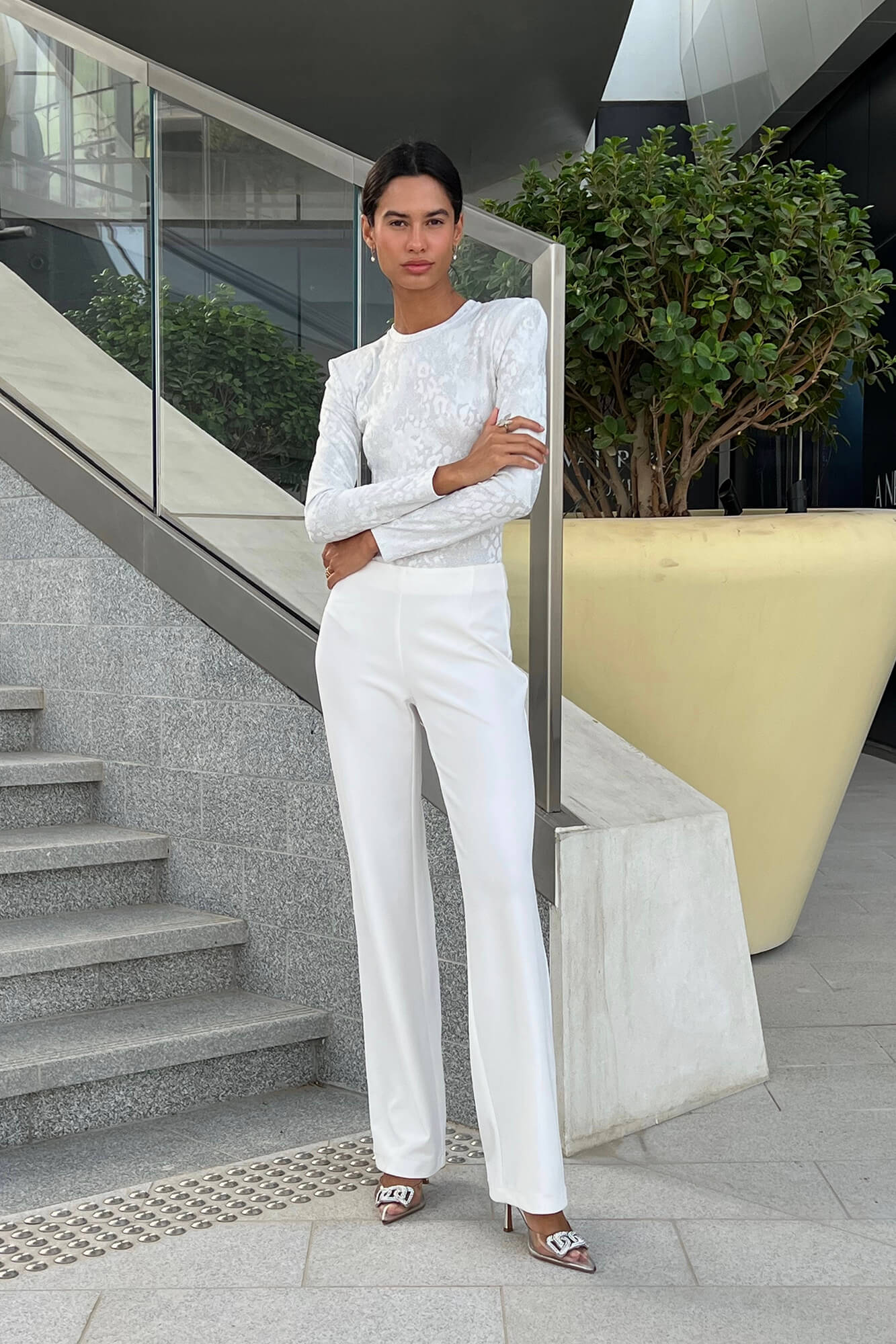 Bodysuit in Textured Jacquard-Knit