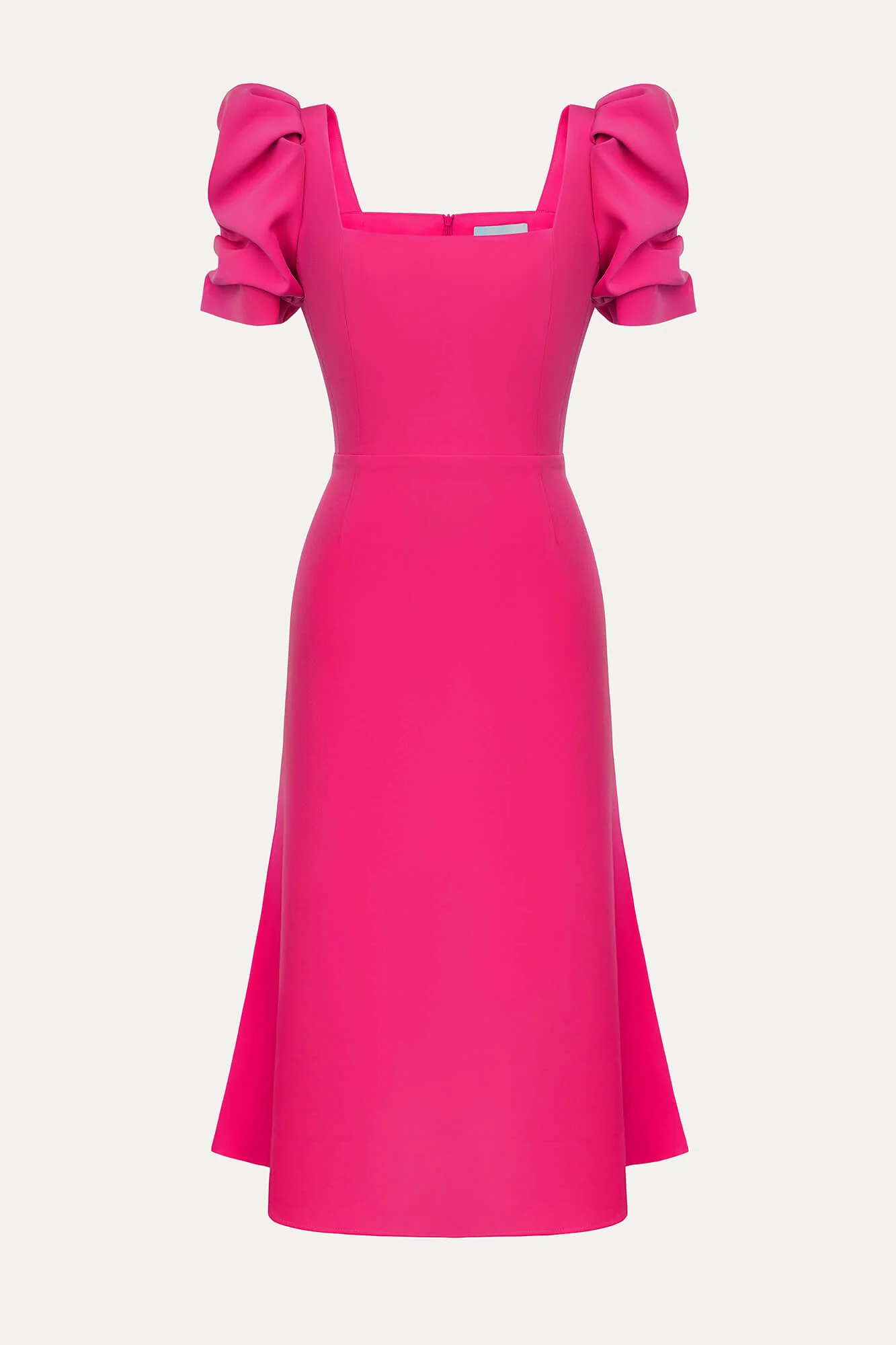 Godet Silhouette Square Neck Midi Dress