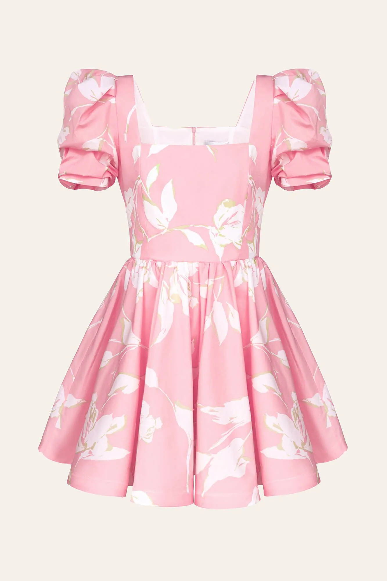 Square Neck Puff Sleeve Mini Dress