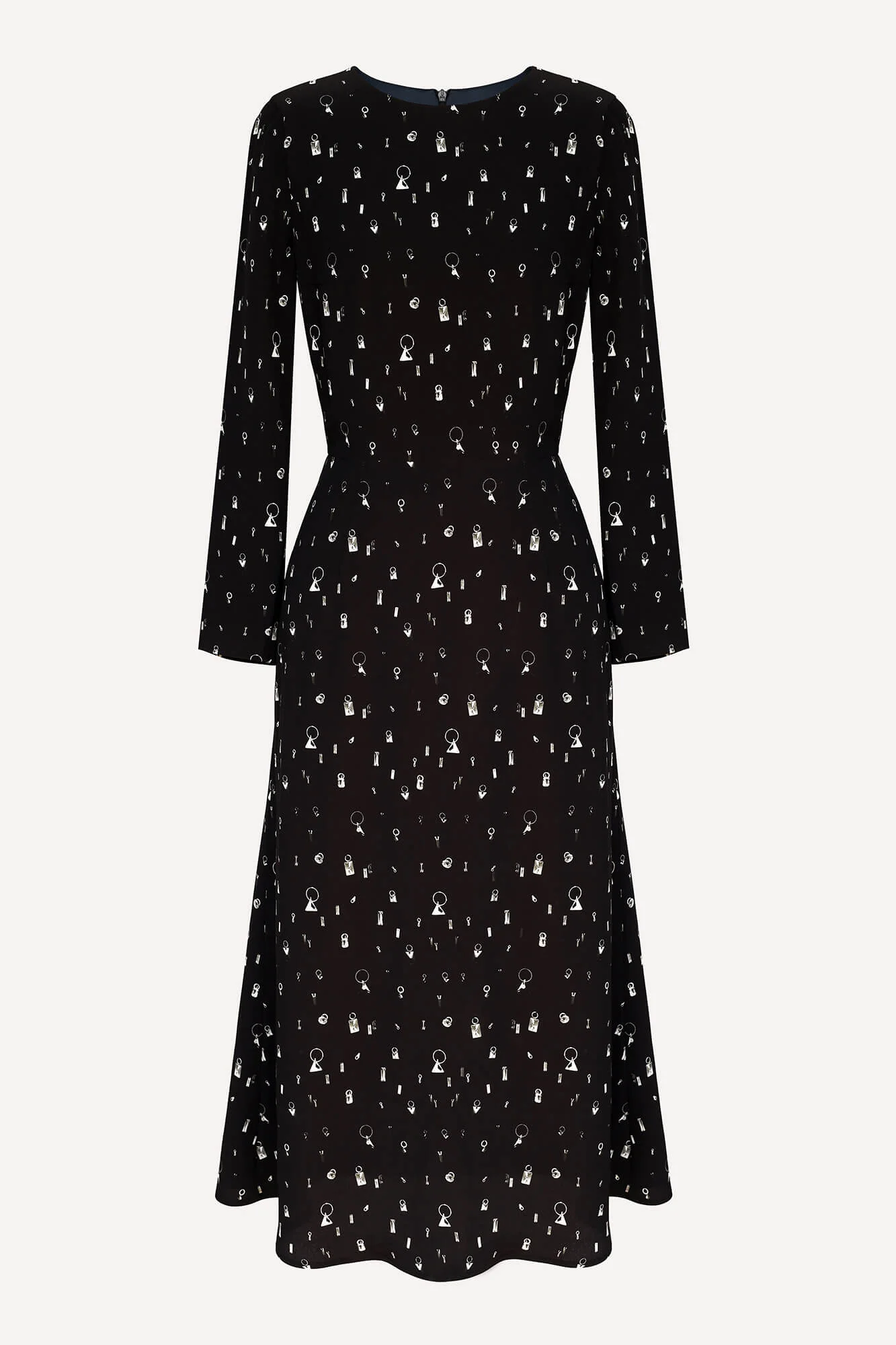 Godet Silhouette Long Sleeve Midi Dress