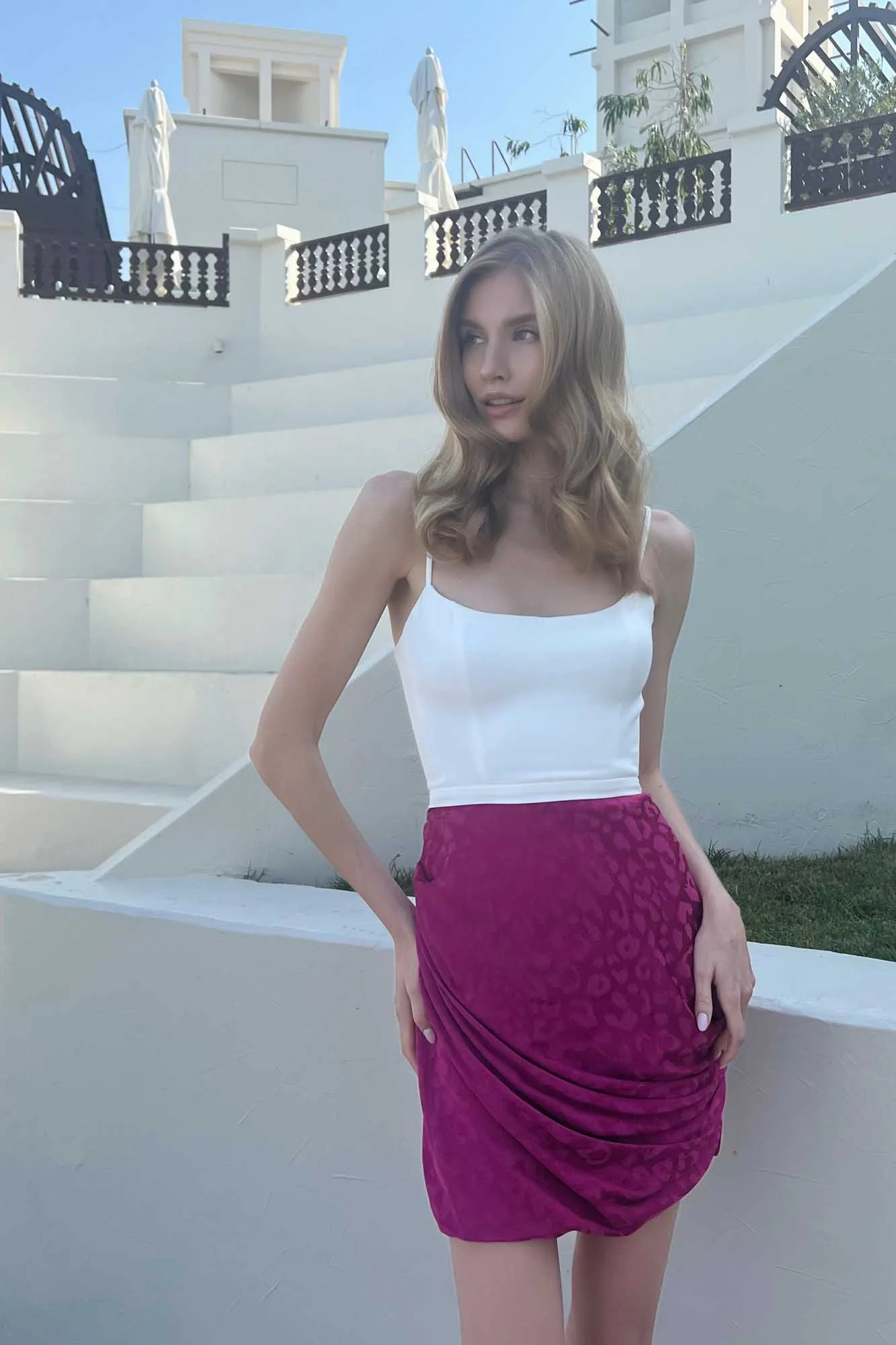 Draped Mini Skirt
