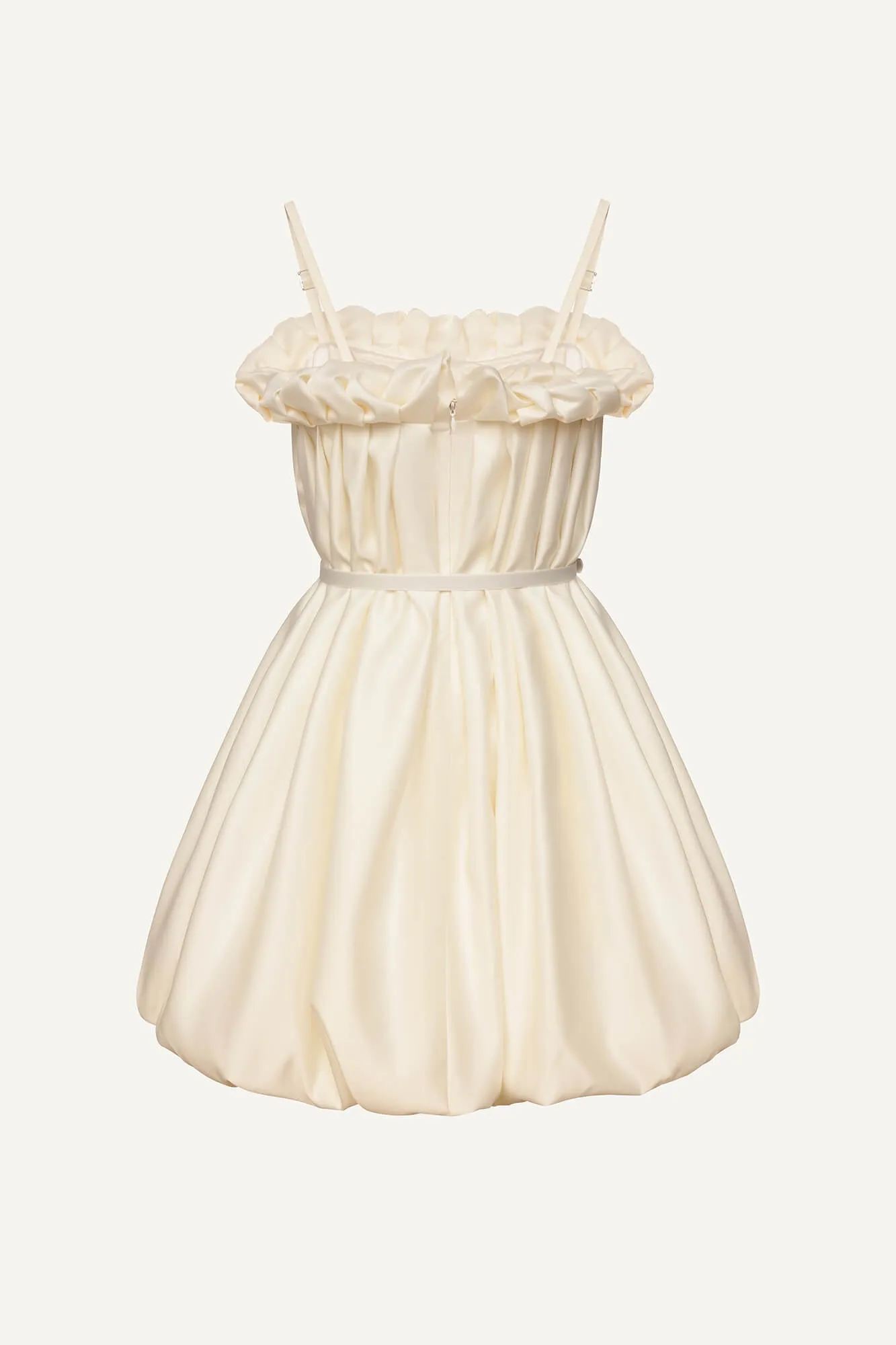 Draped Thin Strap Mini Dress With Belt