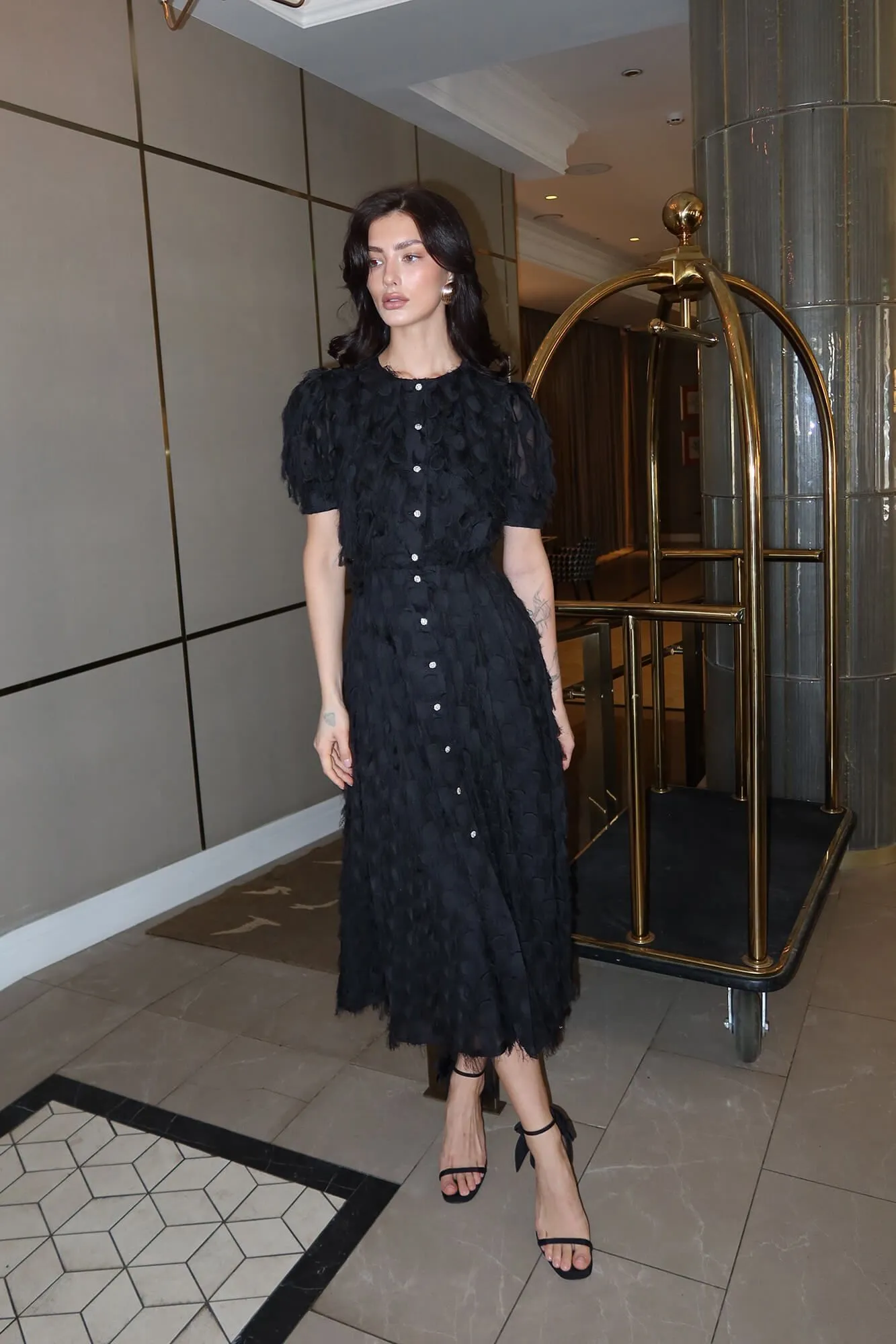 Midi Length Dress With Buttons