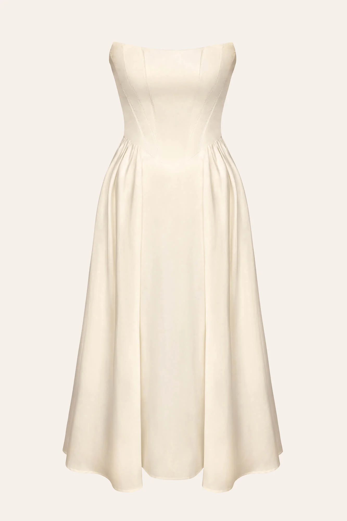 Tuck Corset Top Midi Dress