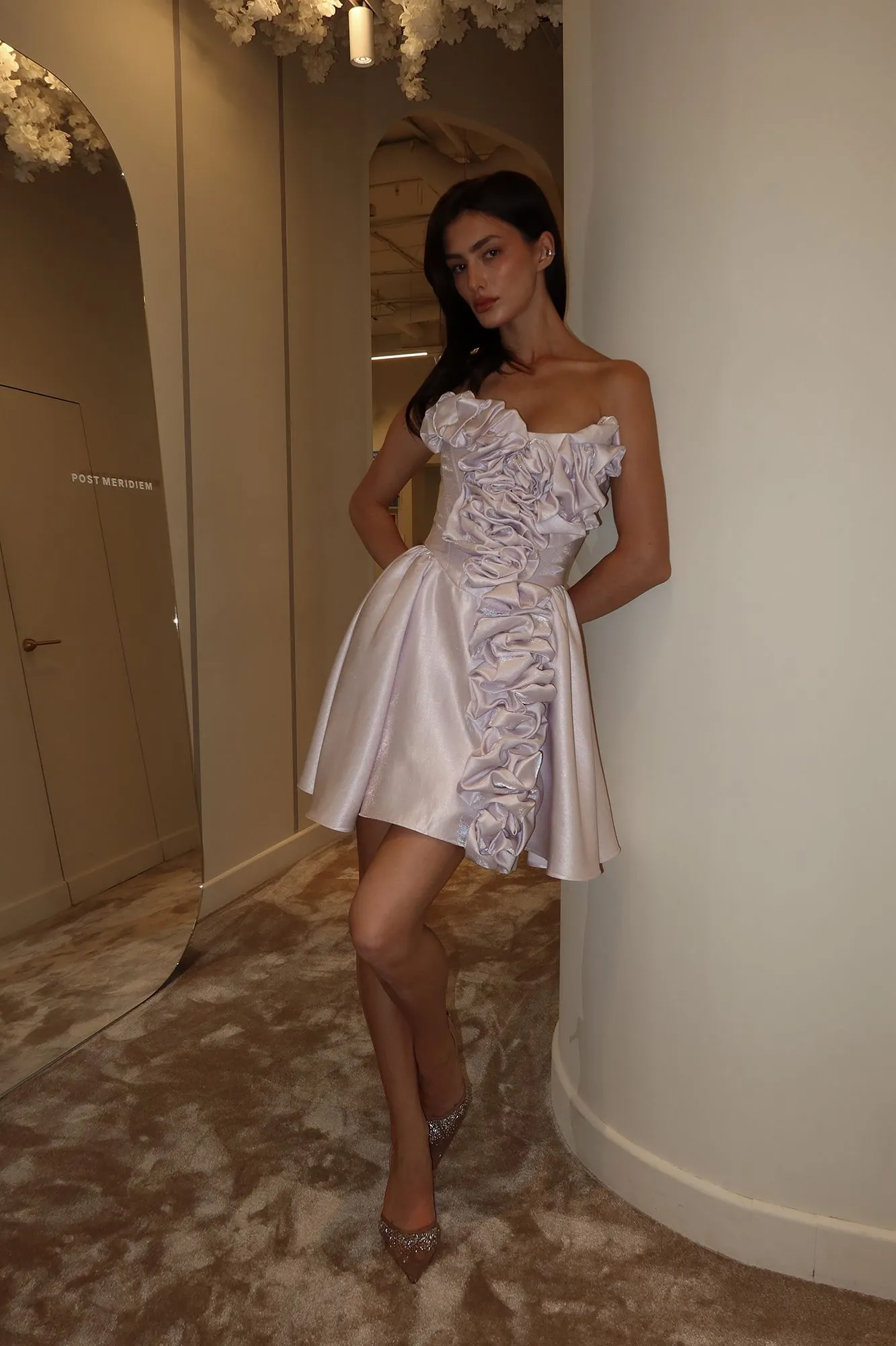 Mini Dress With Corset And Gathering