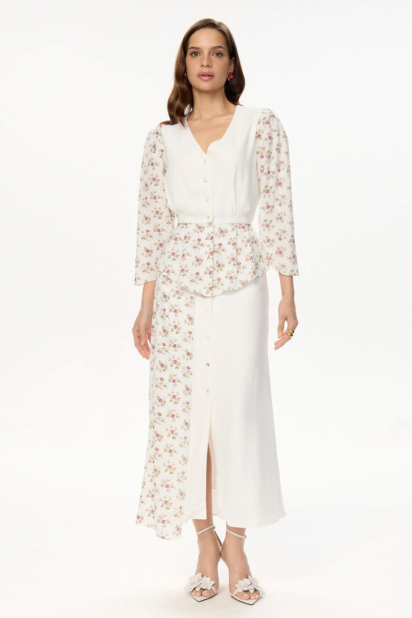 Button Midi Skirt