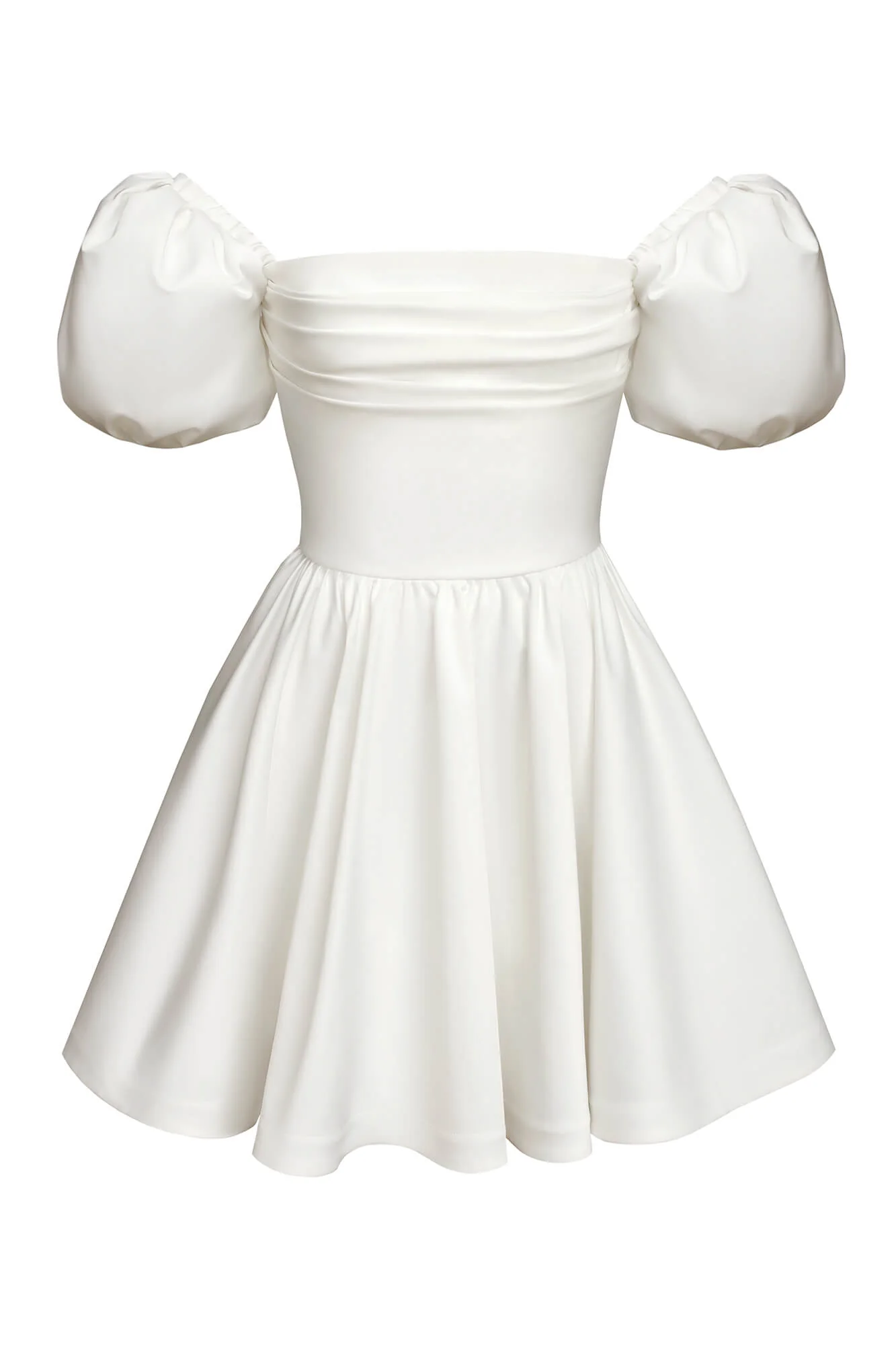 Puffy Sleeve Draped Bodice Mini Dress