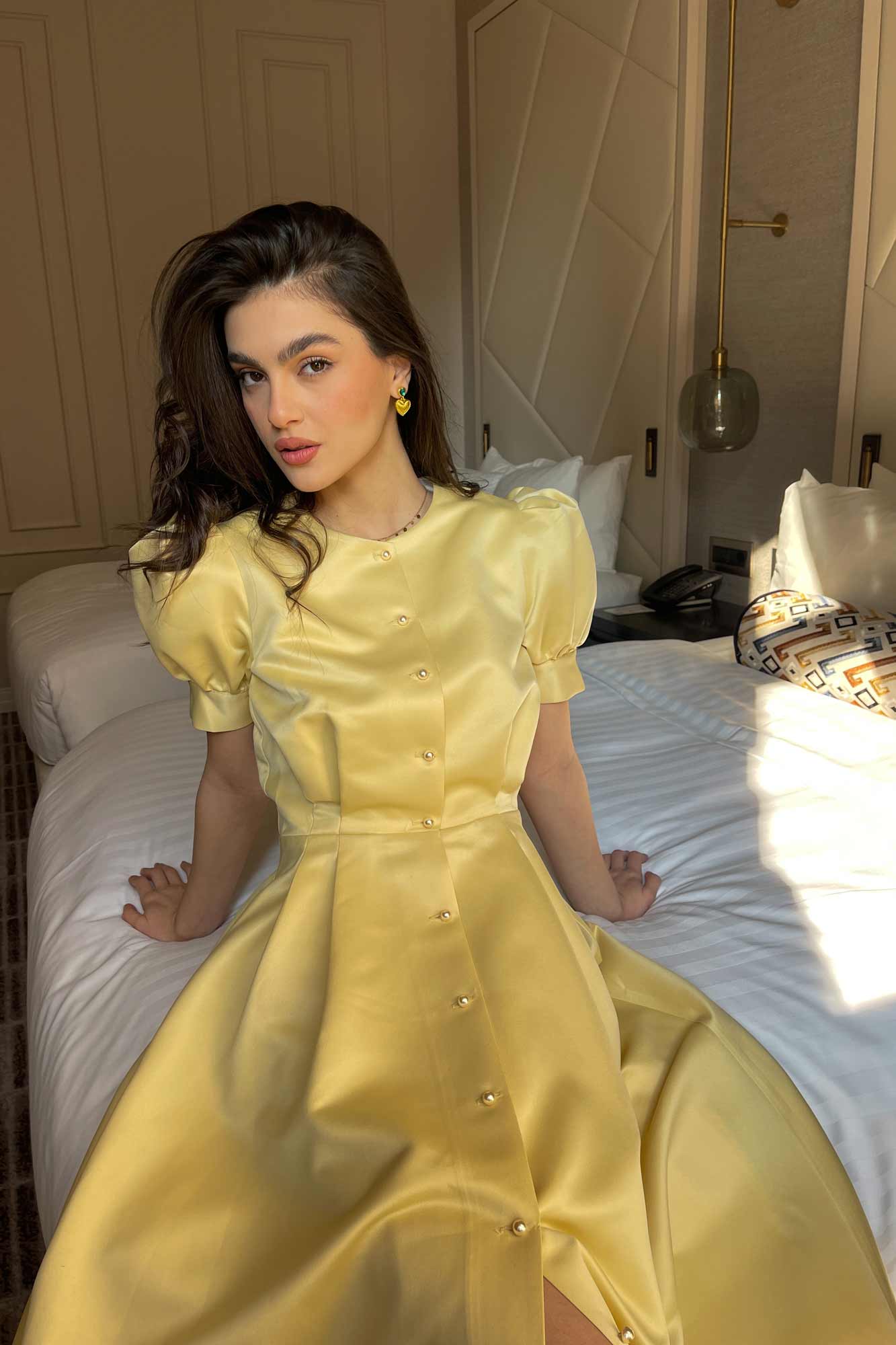 Button Front Midi Dress