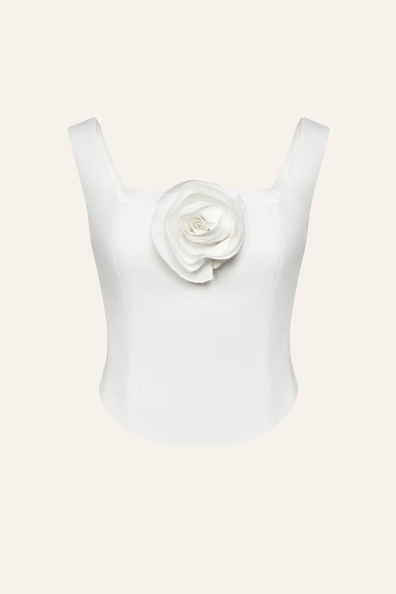 Square Neck Top with removable rose