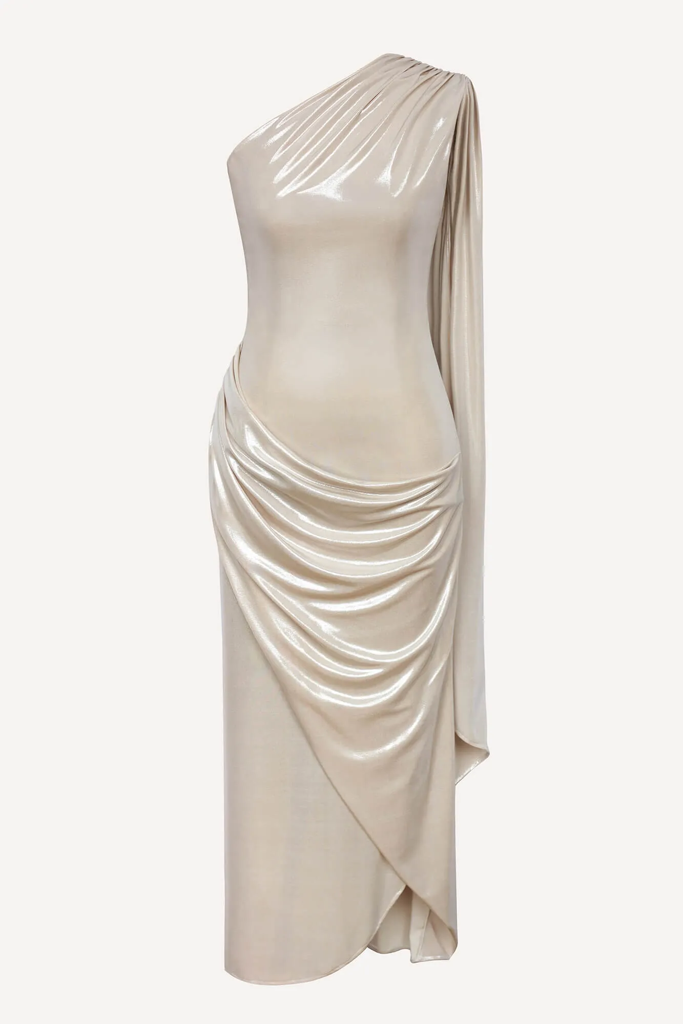 Jersey Midi Dress With Train