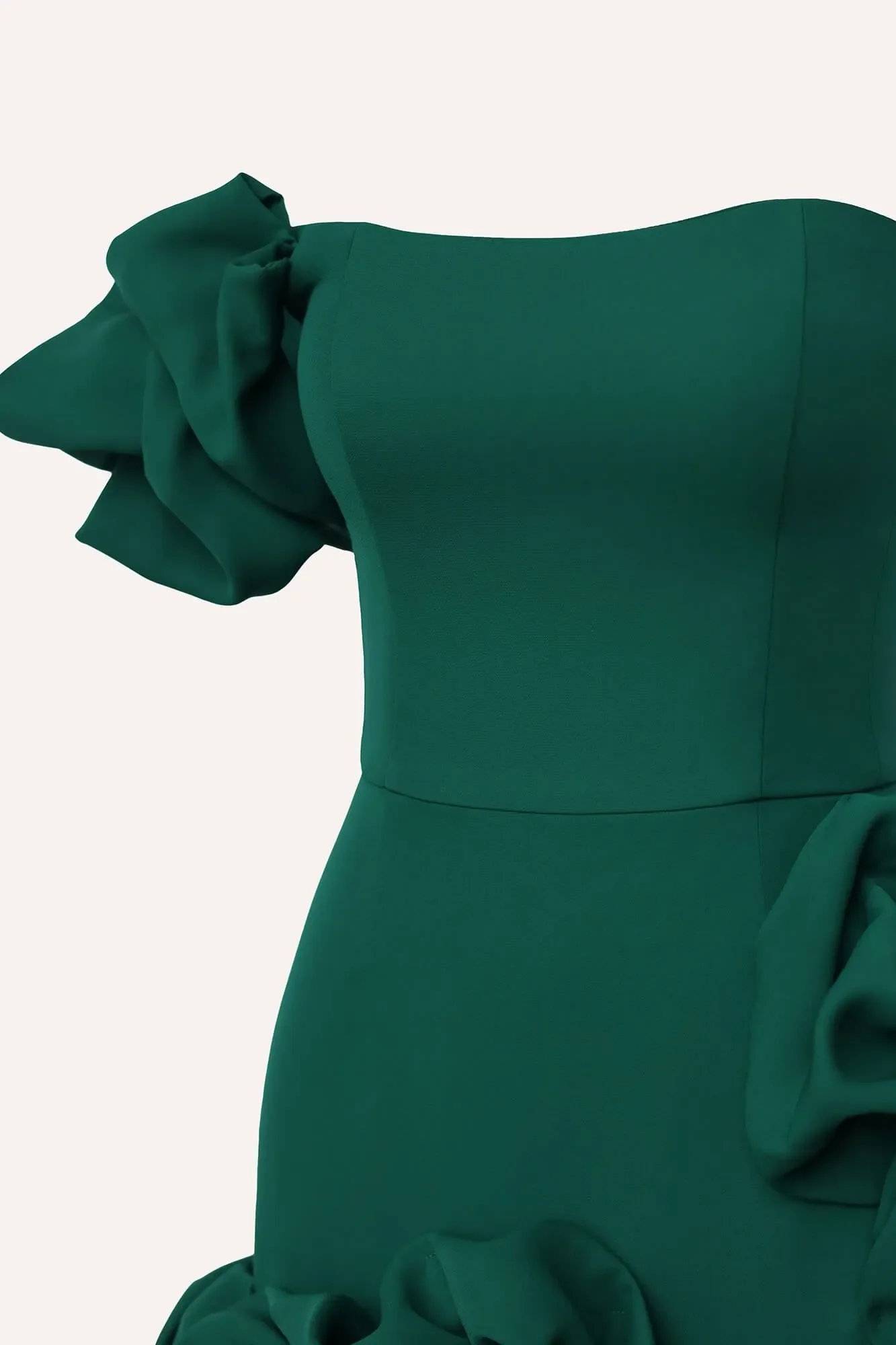 Flounced Bottom One Shoulder Bustier Dress