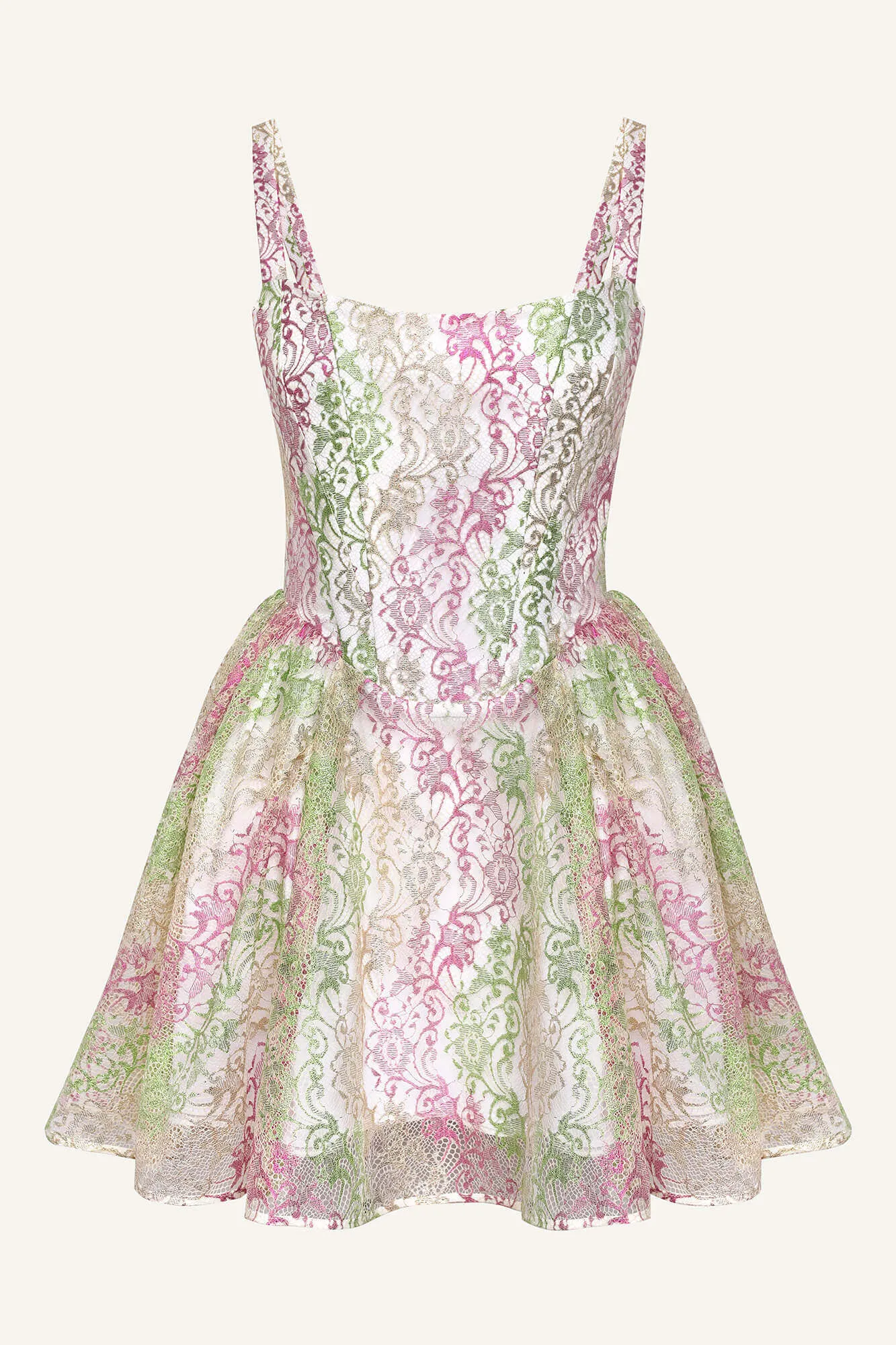 Mini Dress With Scalloped Corset