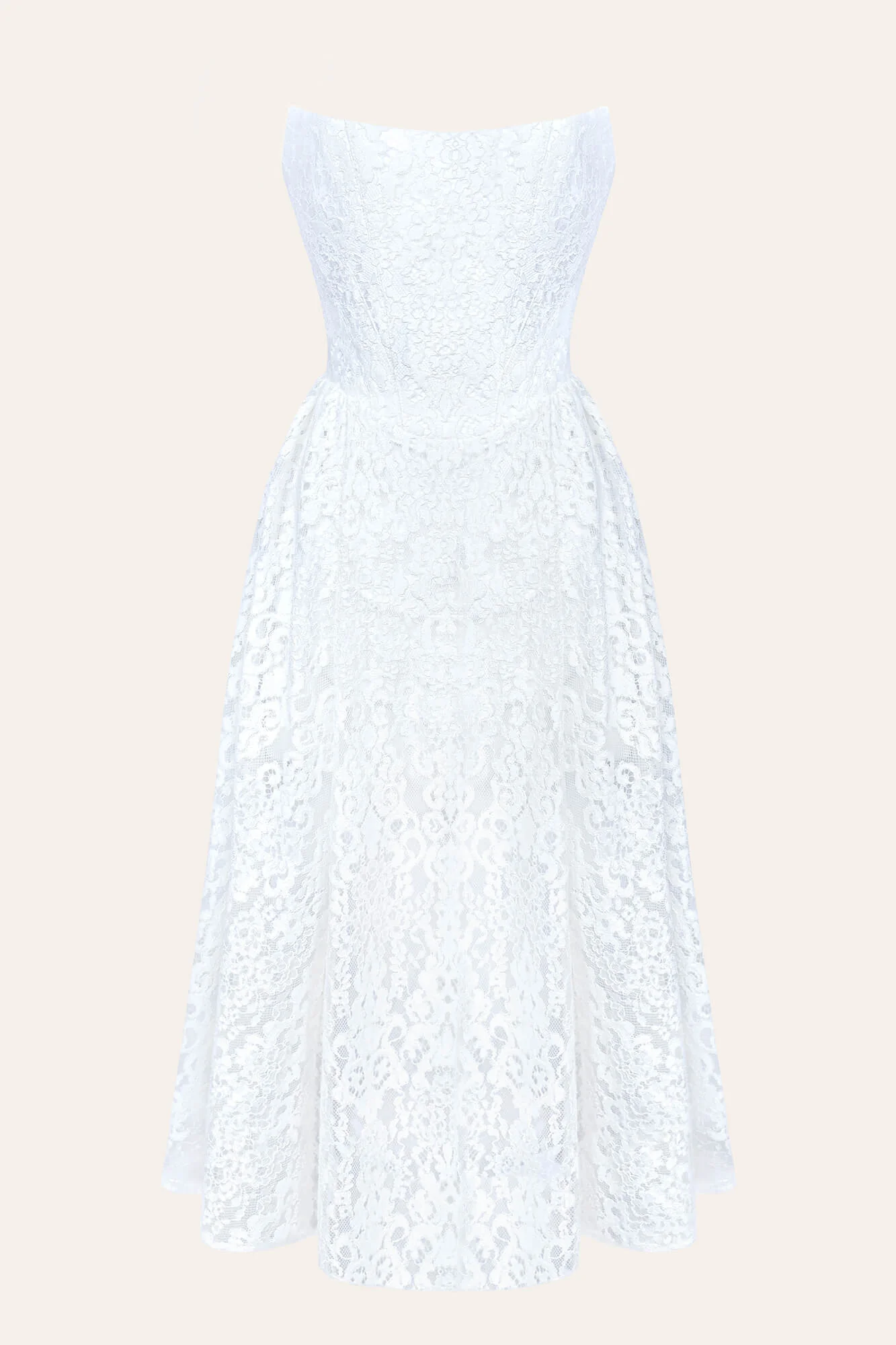 Lace Corset Midi Dress with Textured Details