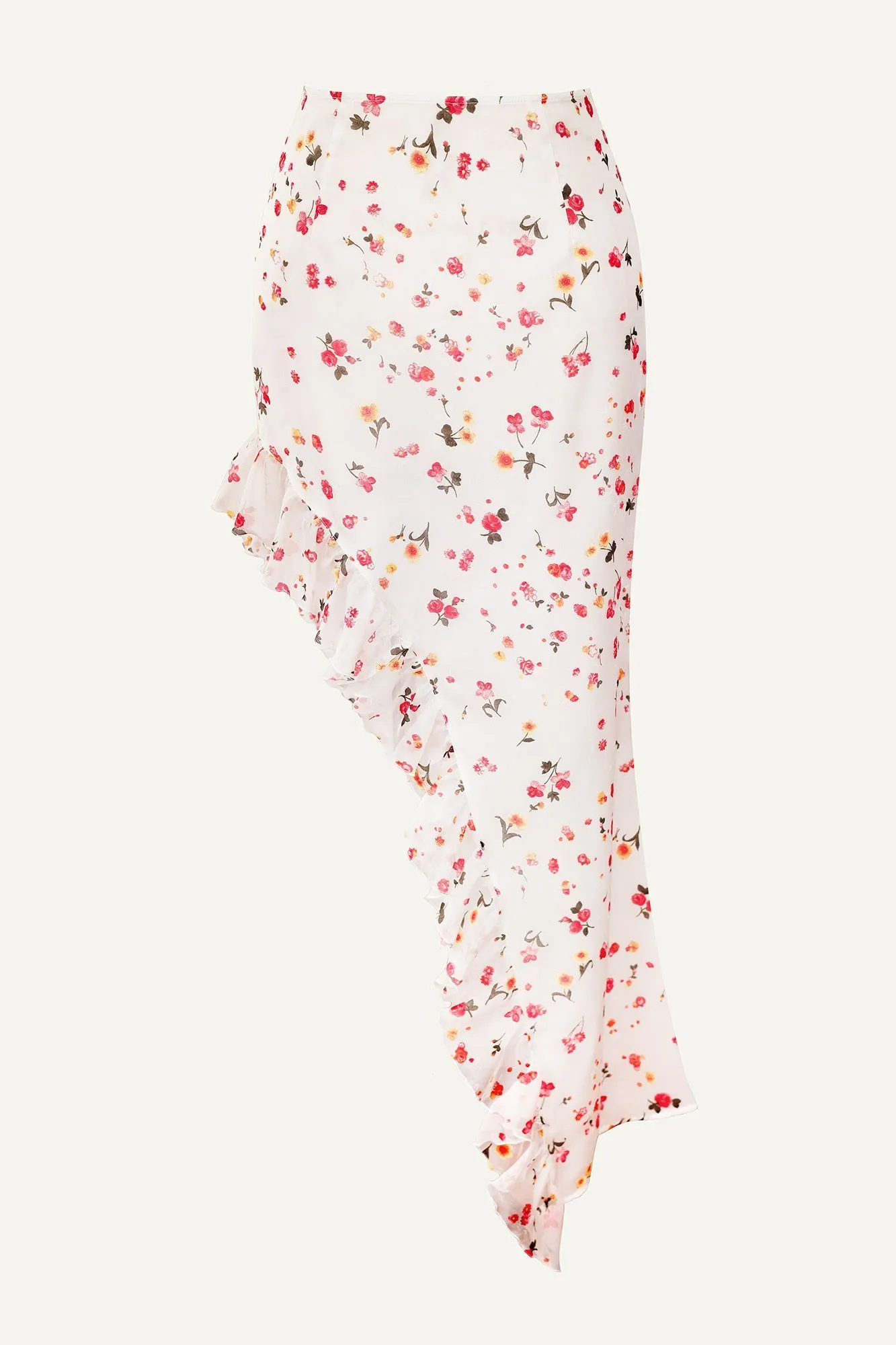 Asymmetrical Skirt With Flounce