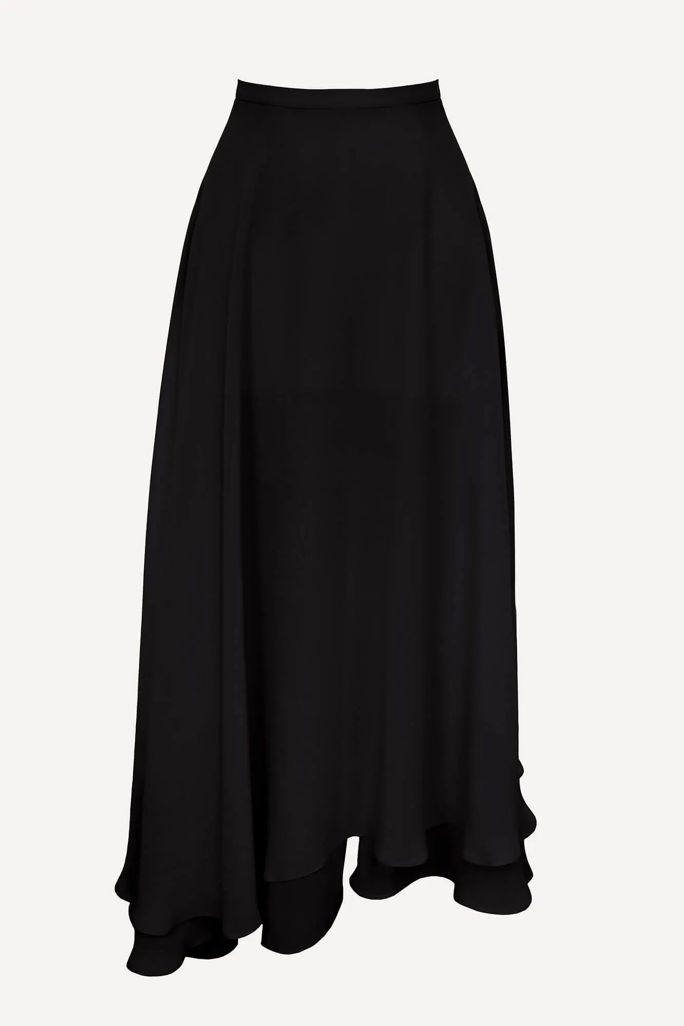 Asymmetrical Chiffon Midi Skirt