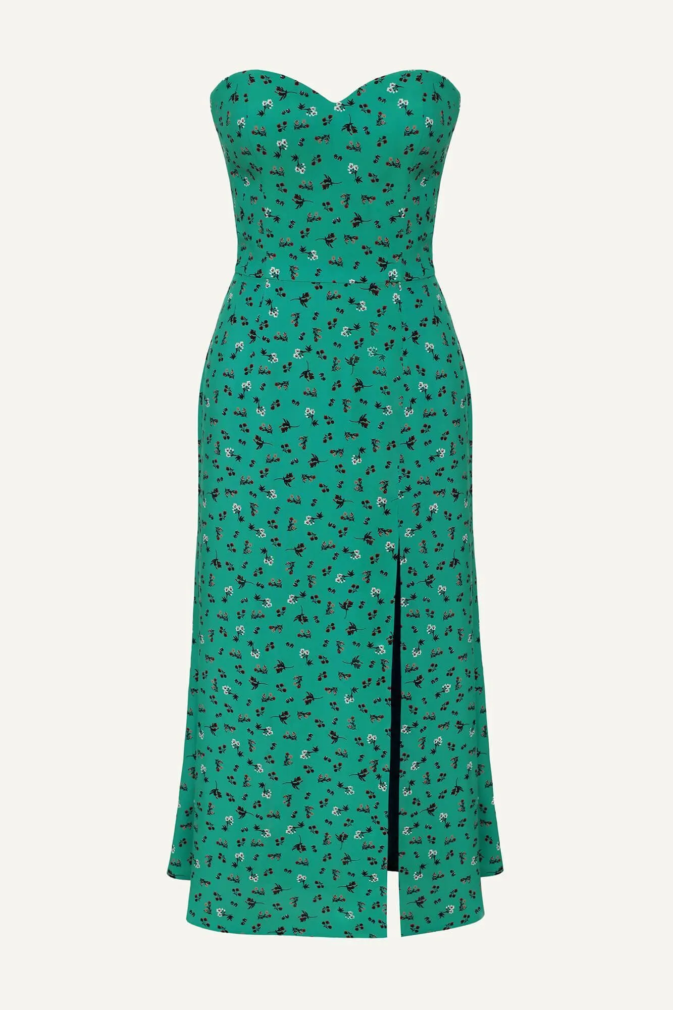 Viscose Slit Corset Midi Dress