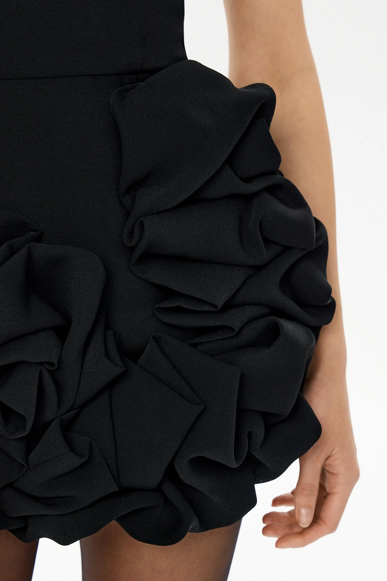 Flounced Bottom One Shoulder Bustier Dress