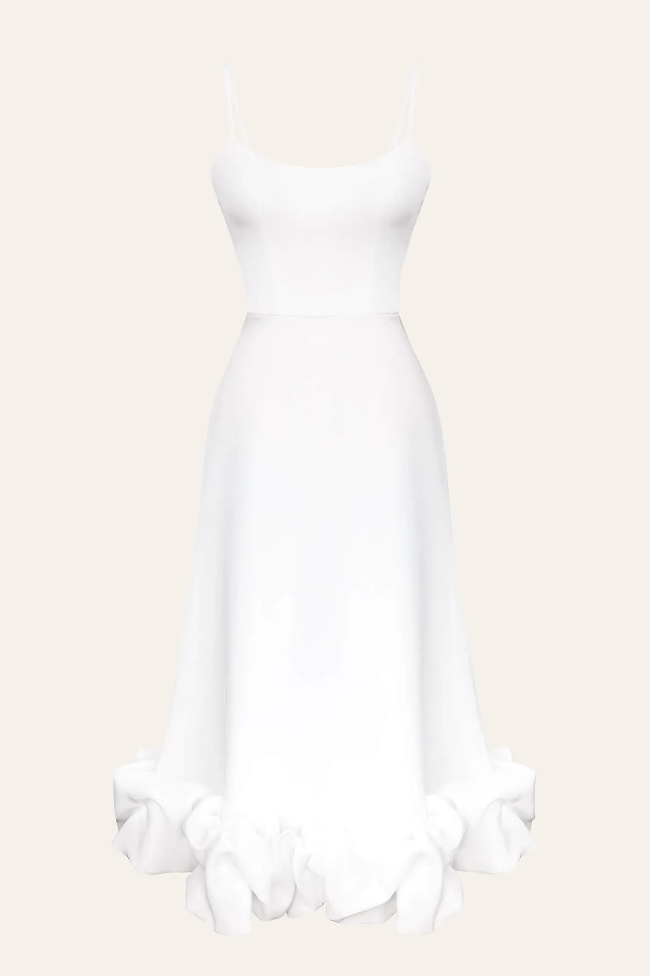 Flounce Bustier Midi Dress