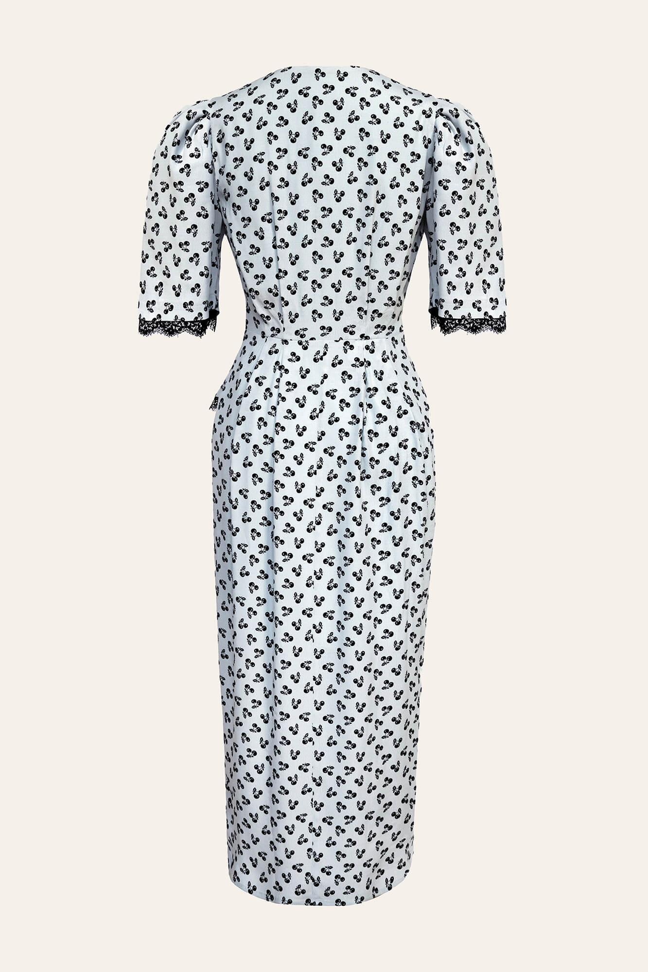 Lace Decorated Button Front Midi Dress