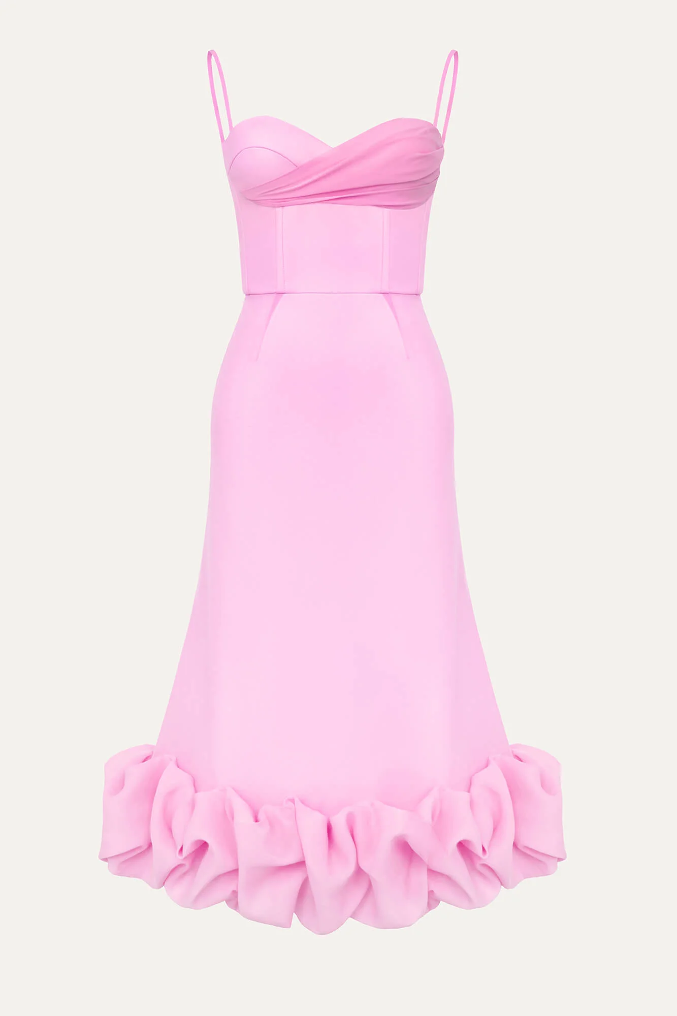 Draped Bodice Bottom Flounced Bustier Dress