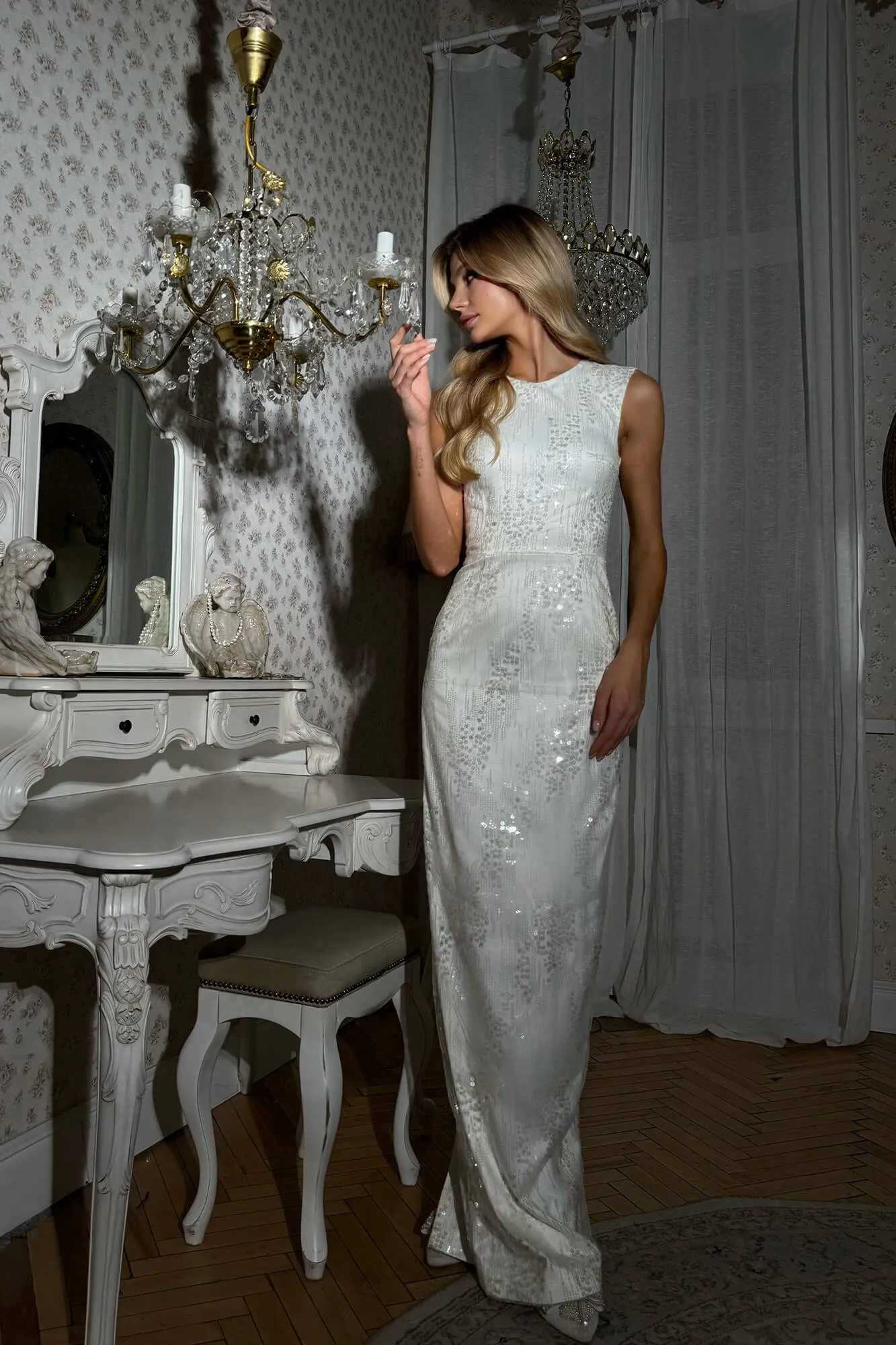 Sequin Sheath Maxi Dress