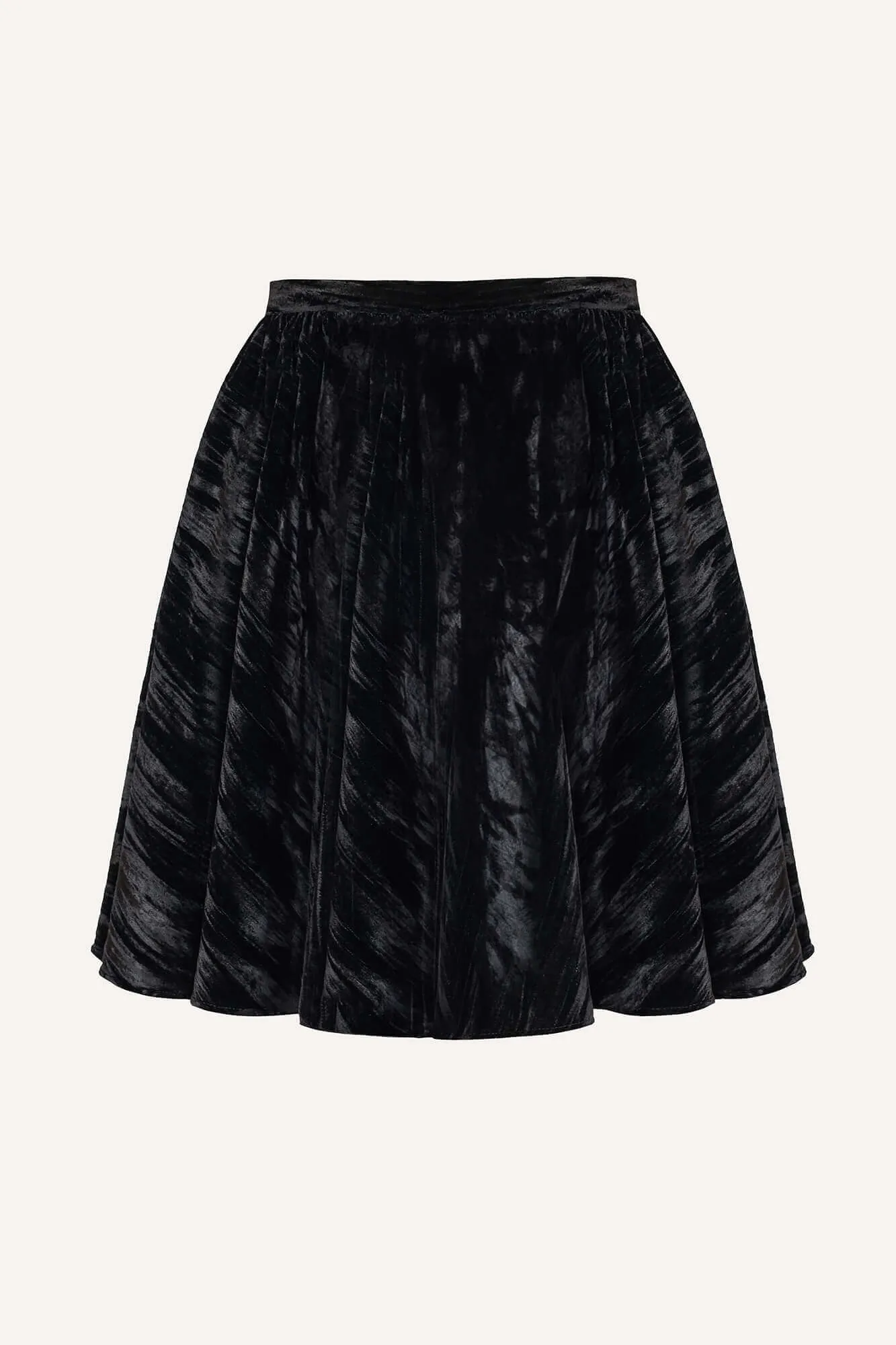Velvet Gathered Mini Skirt